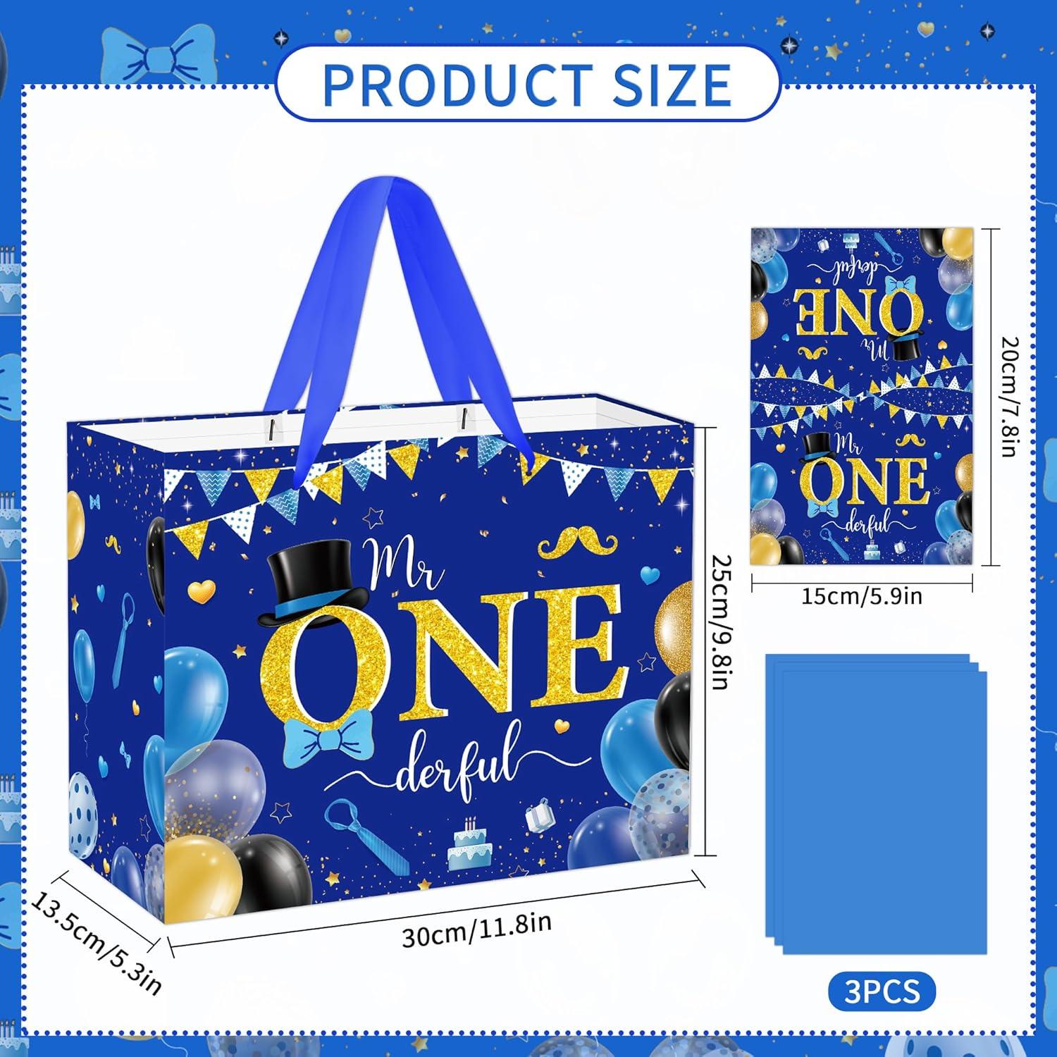 Bolsa de Regalo EoBeCy 1er Cumpleaños Niño Mr. Onederful