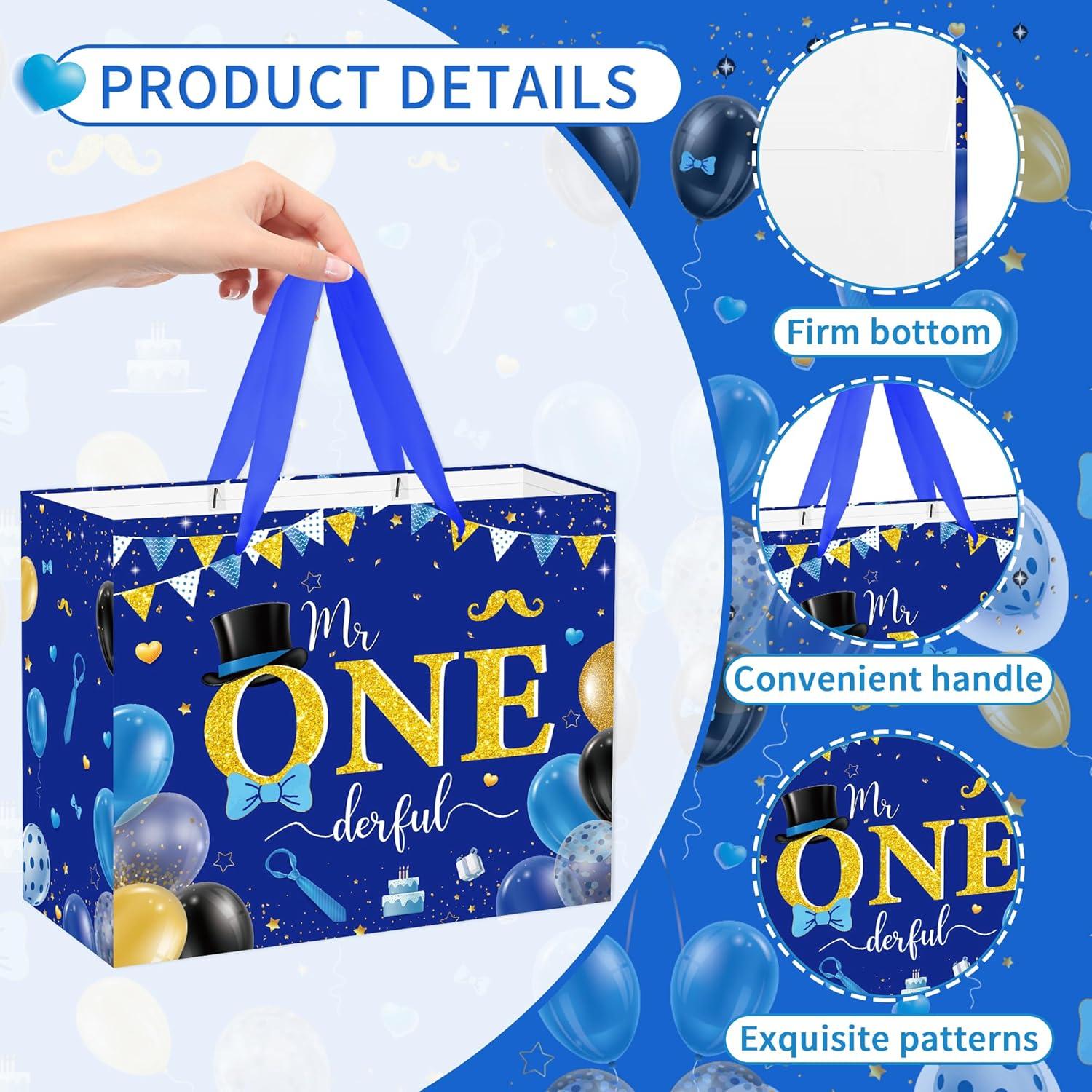 Bolsa de Regalo EoBeCy 1er Cumpleaños Niño Mr. Onederful