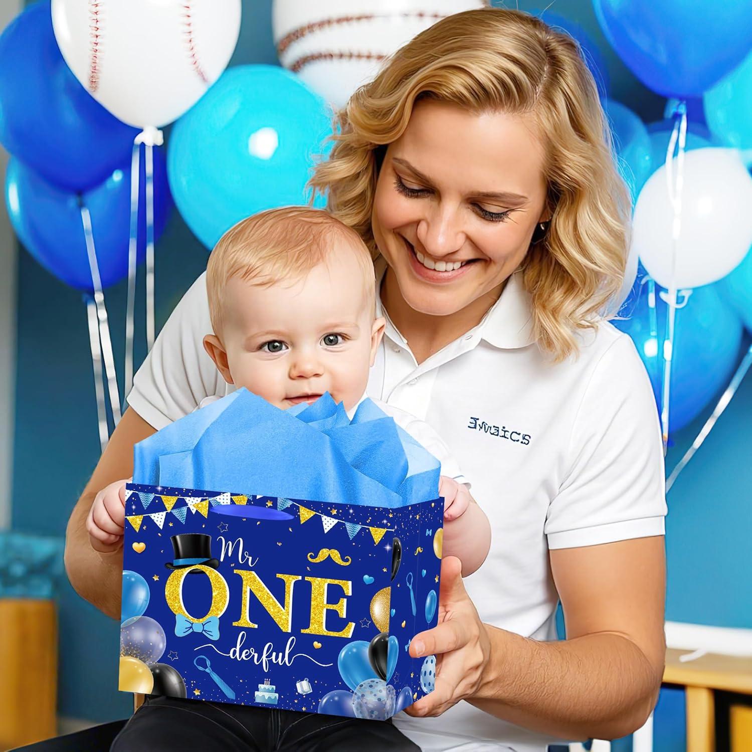 Bolsa de Regalo EoBeCy 1er Cumpleaños Niño Mr. Onederful