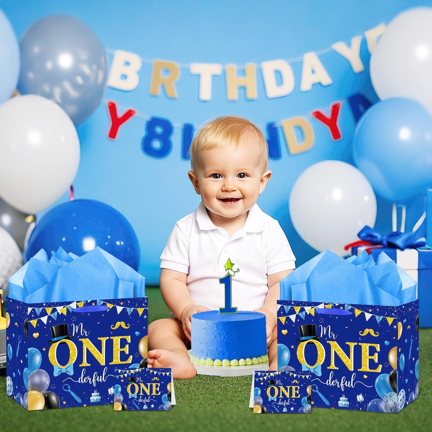 Bolsa de Regalo EoBeCy 1er Cumpleaños Niño Mr. Onederful