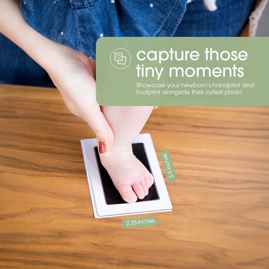 Marco de Fotos Babyprints Pearhead - Gris, Huellas Bebé
