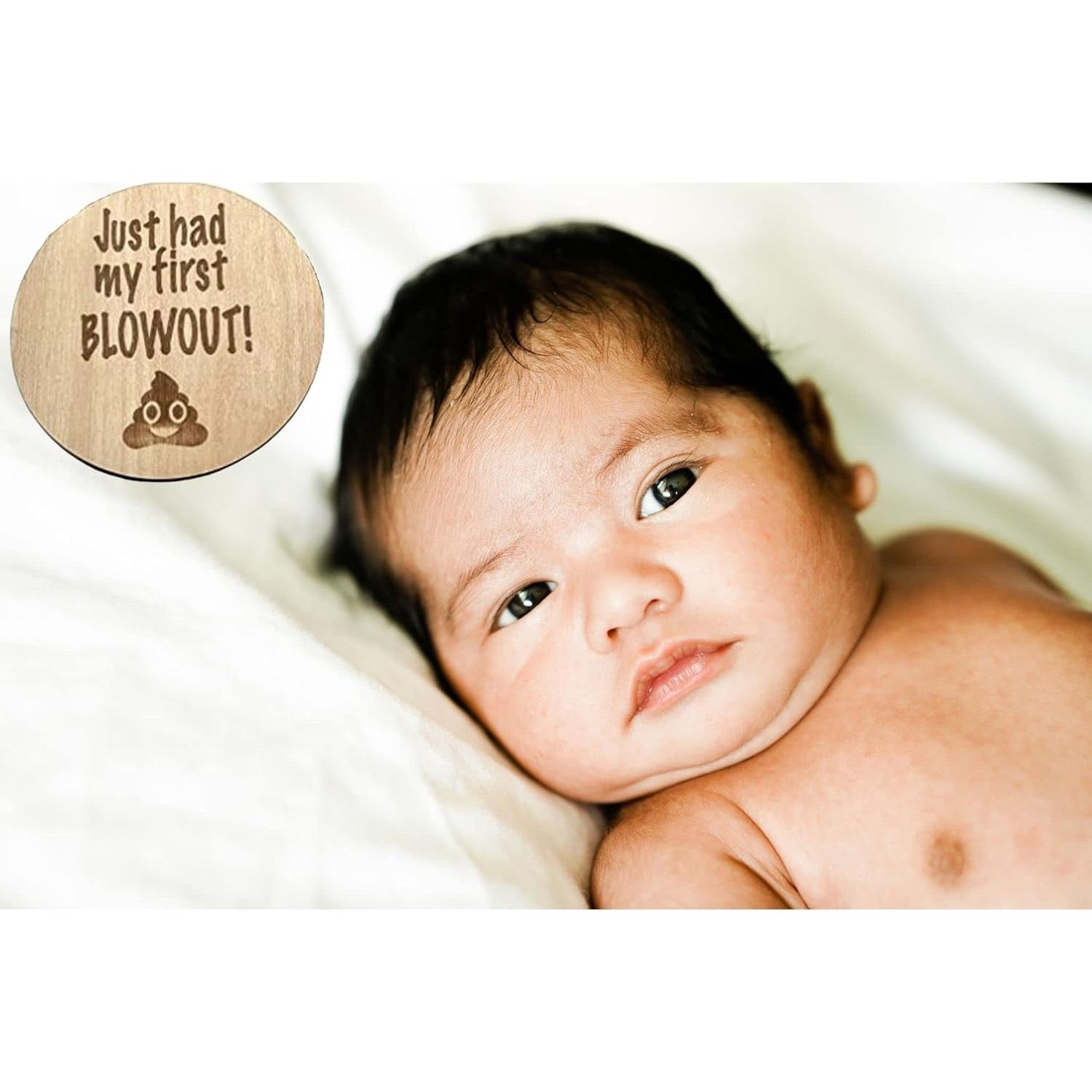 Tarjetas de Hitos Mensuales para Bebés - 13 Carteles de Madera