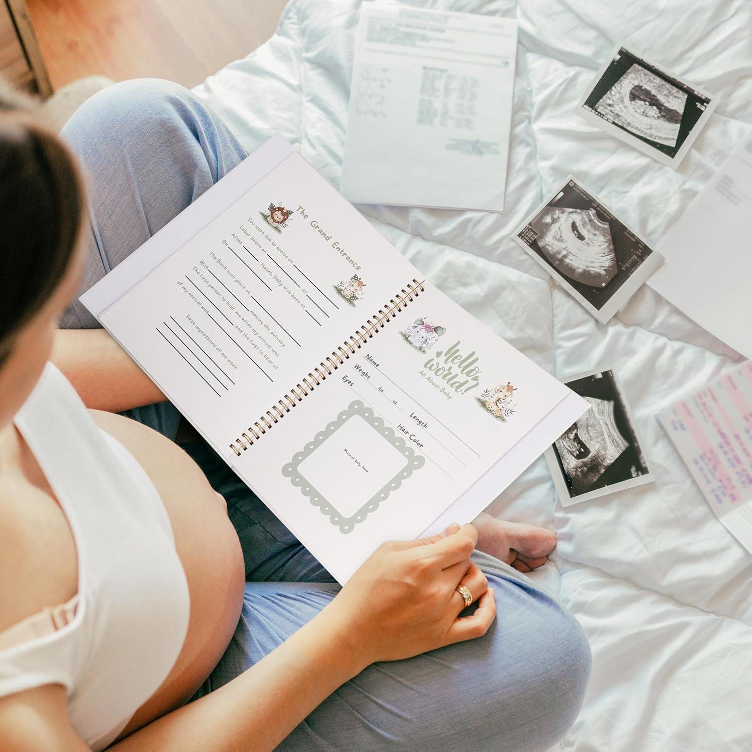 Pregnancy Journal, Baby Book - Hardcover Spiral Journal to Document Your Baby's Milestones w/ Pregnancy Facts - Perfect Keepsake to Remember Your Pregnancy and Baby's Growth