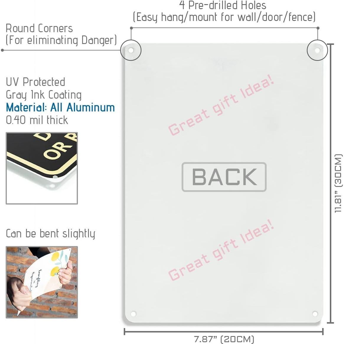 Señal de Advertencia Cuidado con Dragones Barbados Bestylez 30x20 cm