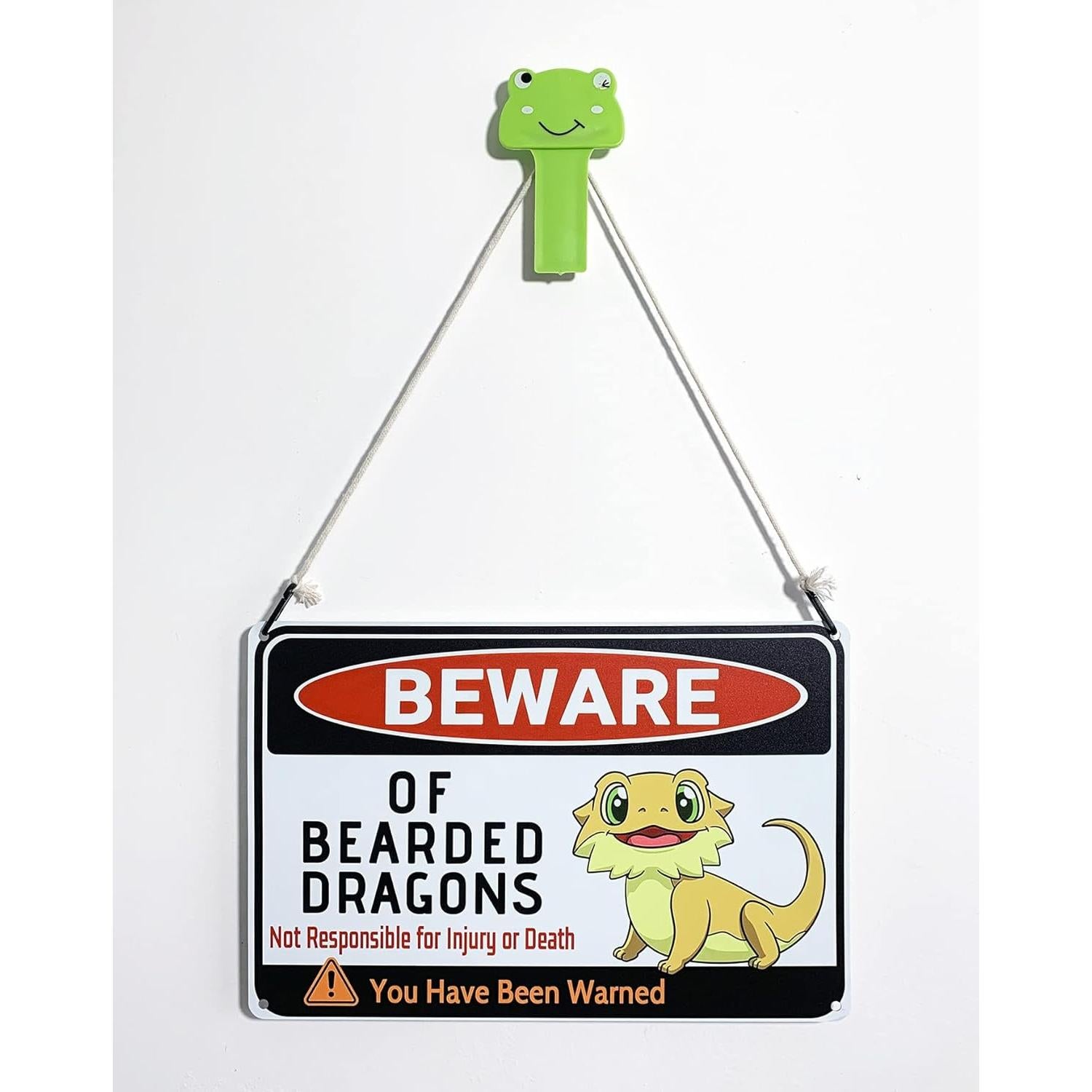 Señal de Advertencia Cuidado con Dragones Barbados Bestylez 30x20 cm