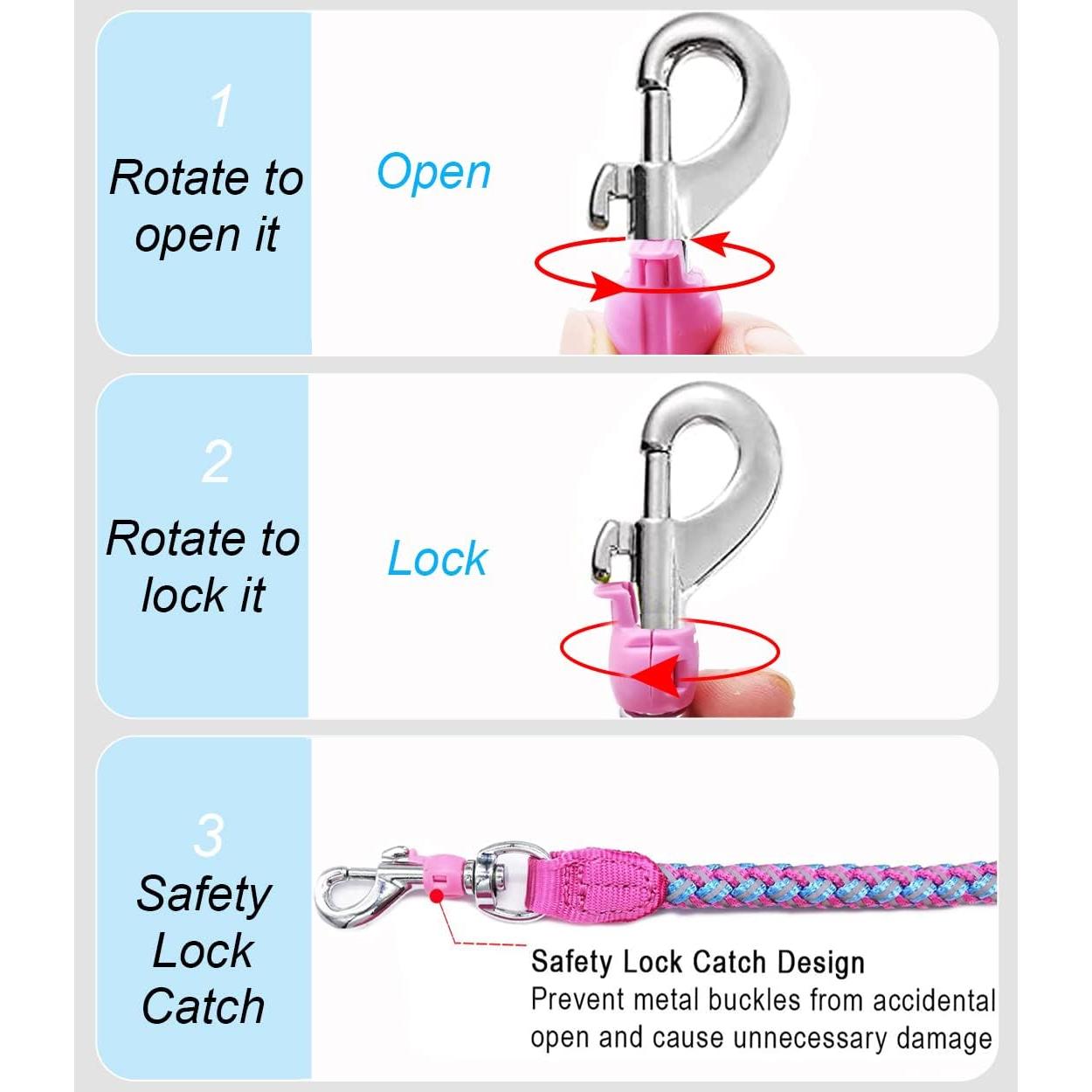 Correa Reflectante para Perros Mycicy 1.83m Rosa Nylon