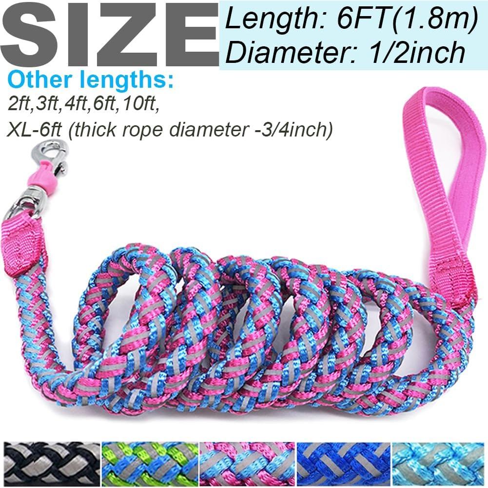 Correa Reflectante para Perros Mycicy 1.83m Rosa Nylon