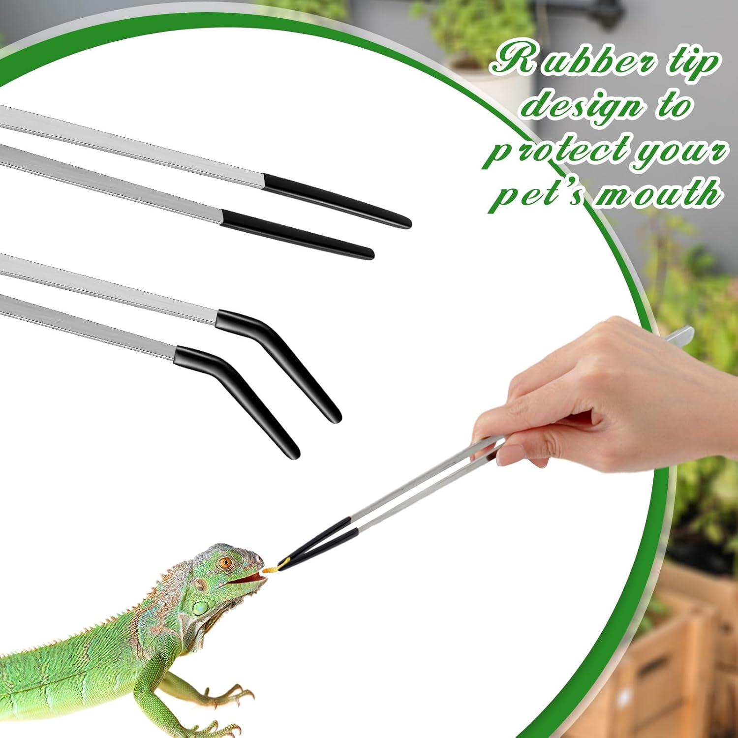 Pinzas de Acero Inoxidable Lasnten para Reptiles 25.4 y 26.7 cm