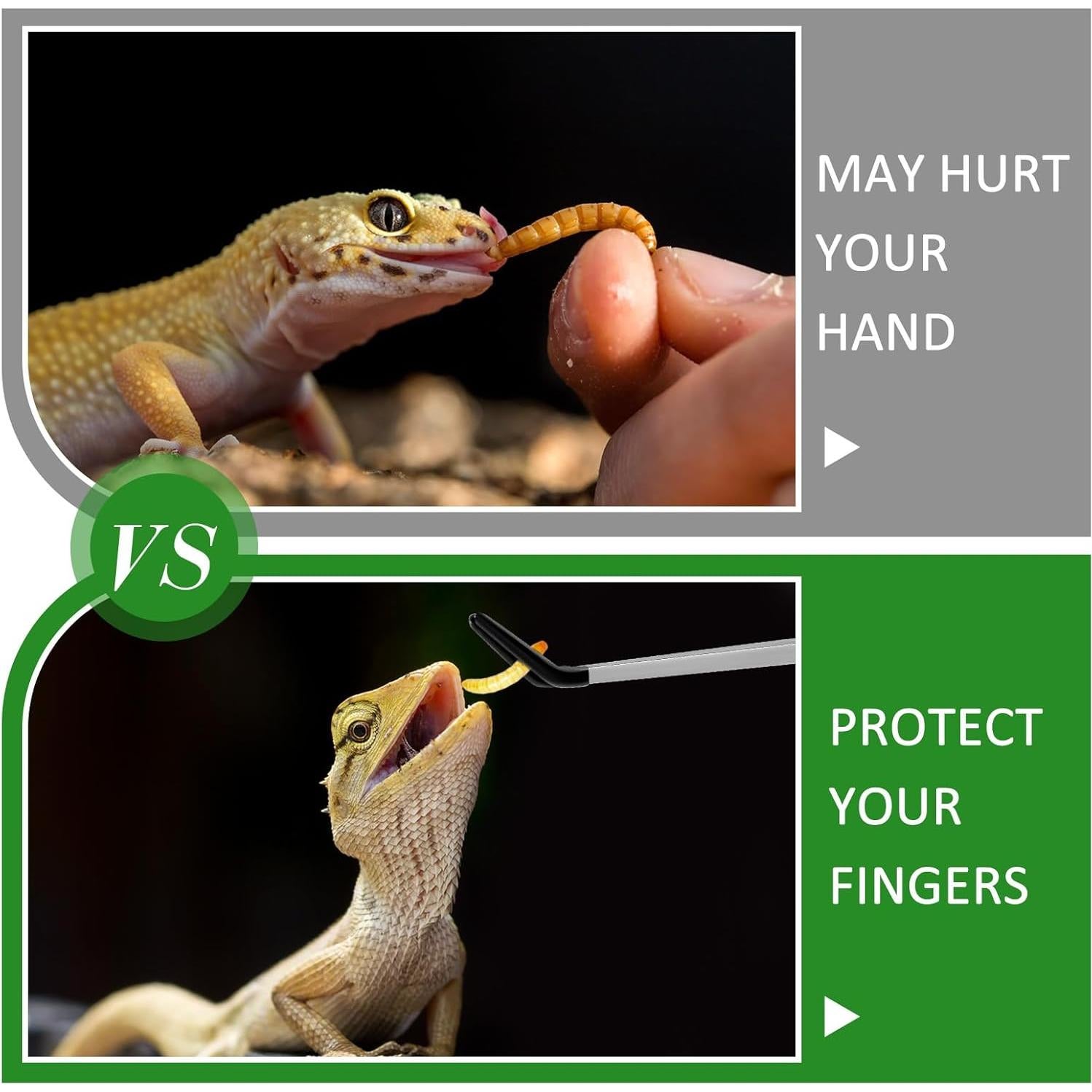 Pinzas de Acero Inoxidable Lasnten para Reptiles 25.4 y 26.7 cm