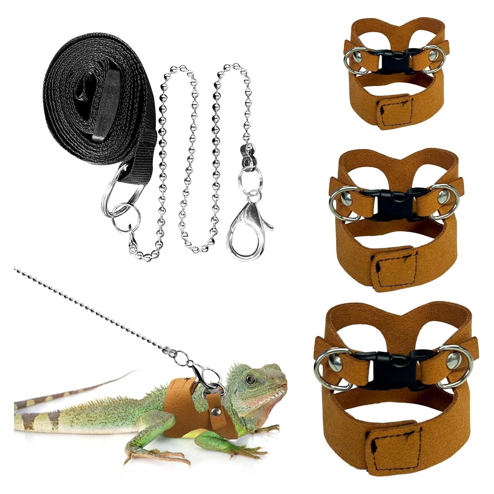 Paquete de 3 Arnés y Correa Ajustable para Dragón Barbudo