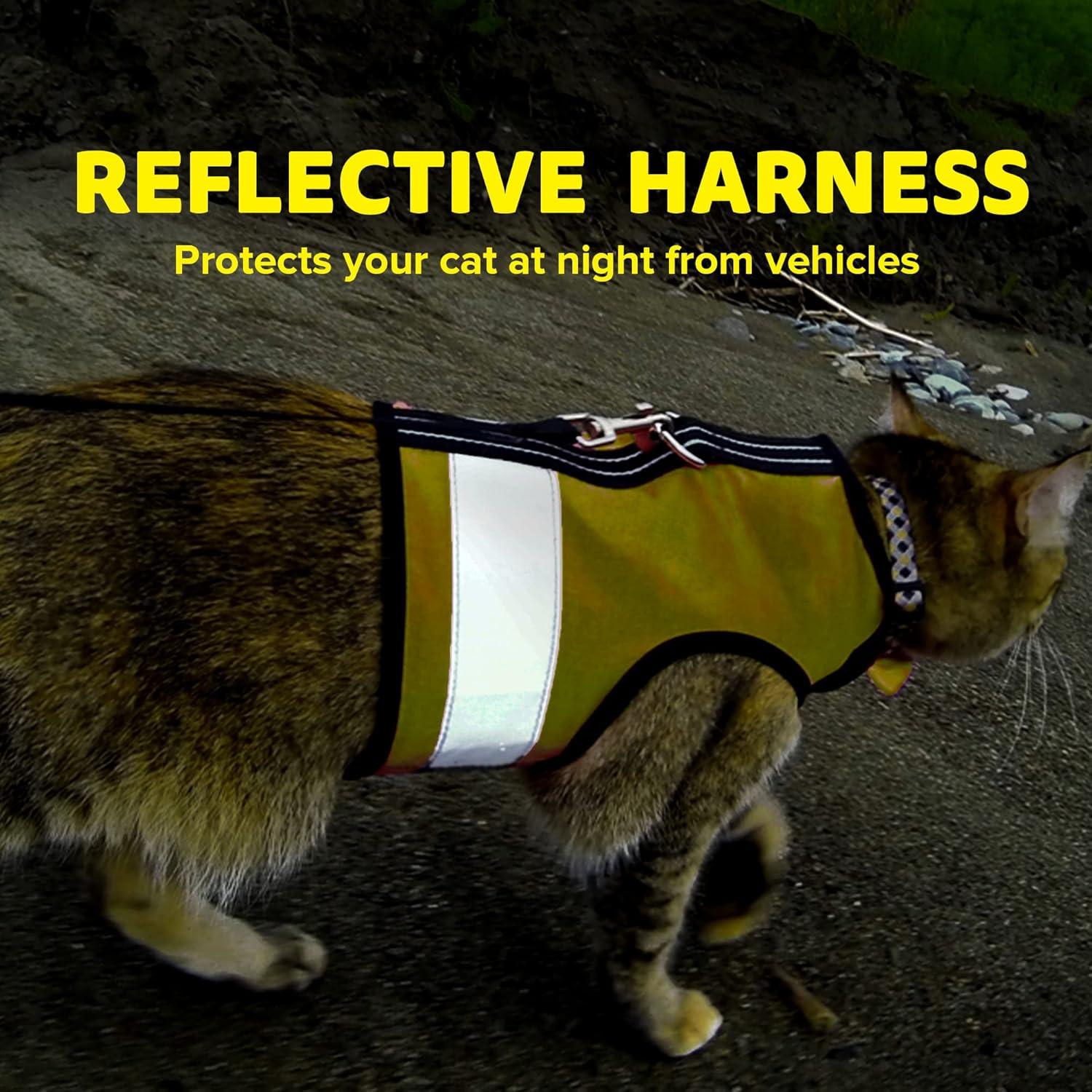 Arnés Reflectante para Gatos Crazy K Farm Amarillo XL