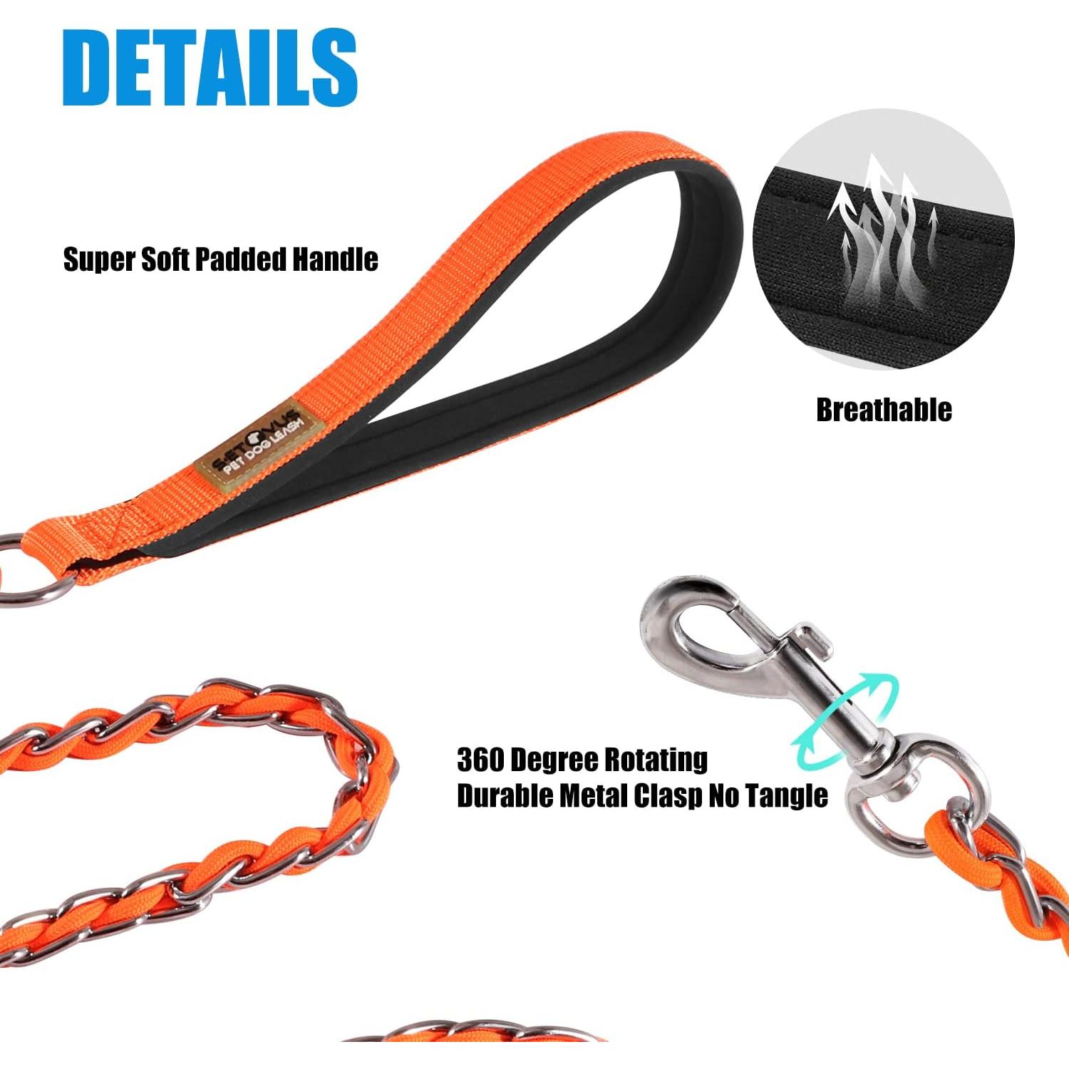 Correa de Metal Antimordedura S-ETOVUS 1.22m para Perros Grandes