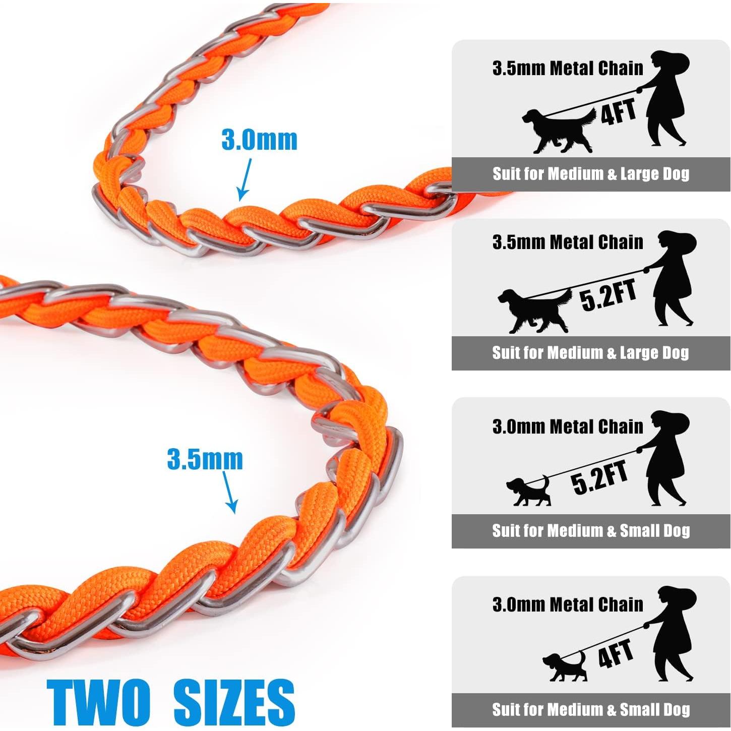 Correa de Metal Antimordedura S-ETOVUS 1.22m para Perros Grandes