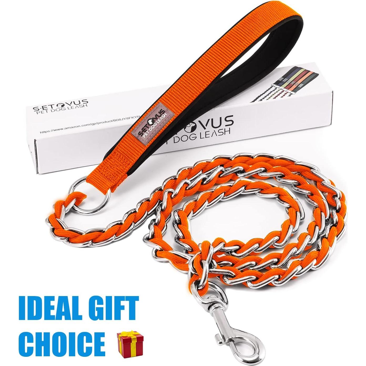 Correa de Metal Antimordedura S-ETOVUS 1.22m para Perros Grandes