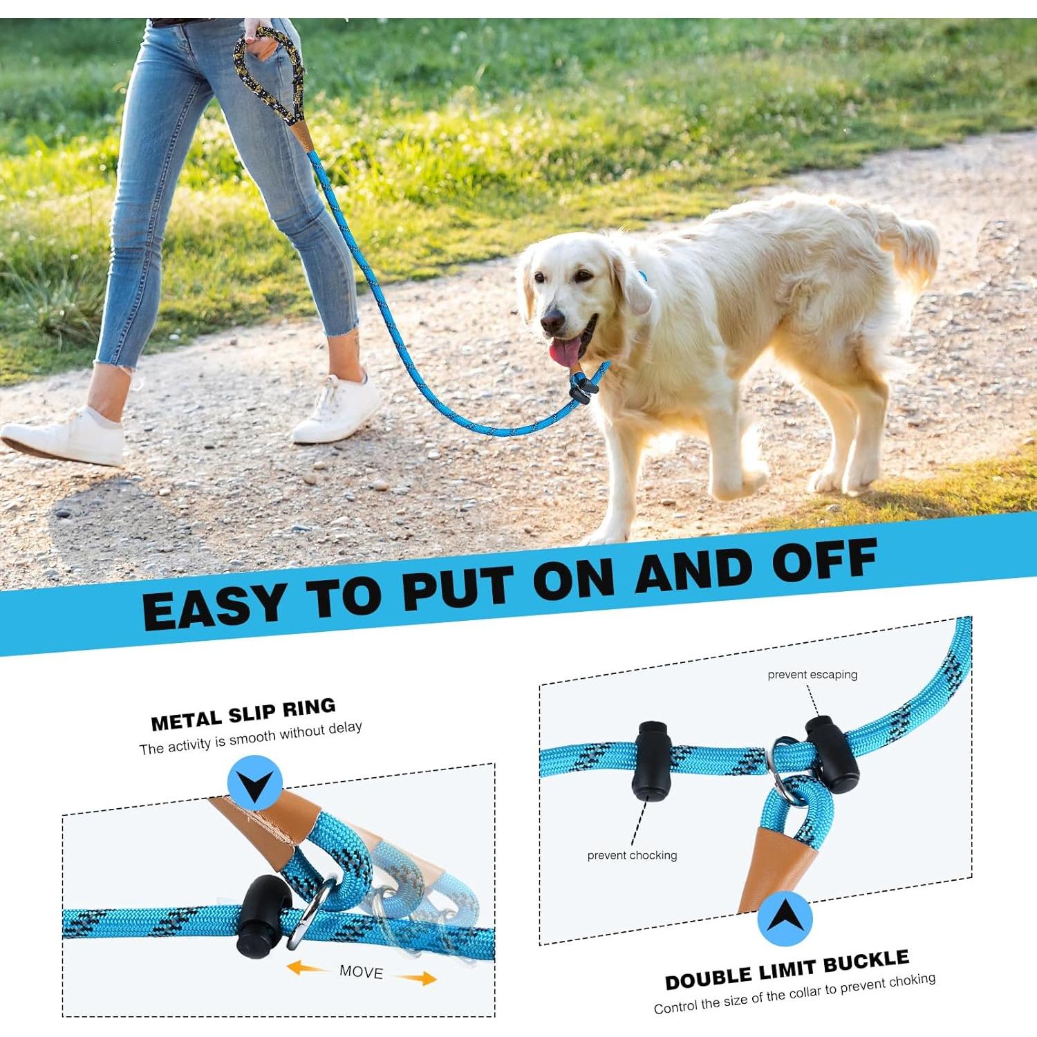 Correa deslizante Lynxking para perros grande 1.27cm x 182.88cm