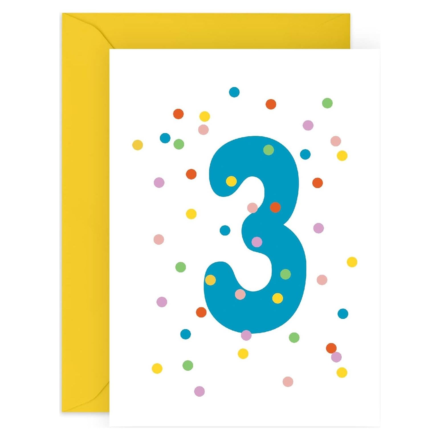 Tarjeta de Cumpleaños CENTRAL 23 para Niña 3 Años con Stickers