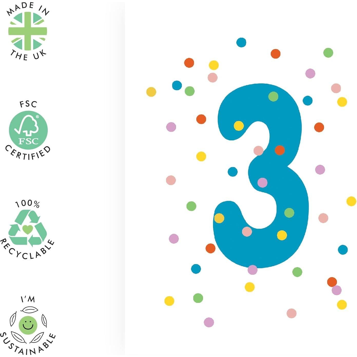 Tarjeta de Cumpleaños CENTRAL 23 para Niña 3 Años con Stickers