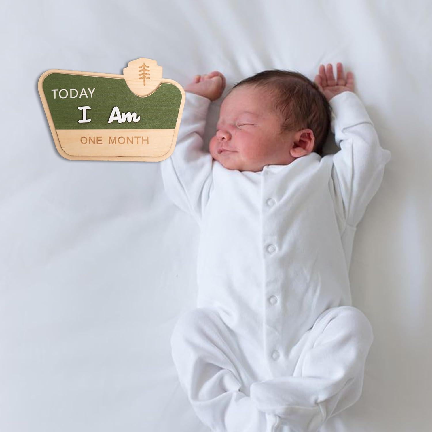 Tarjeta Mensual de Hitos del Bebé CIEQR - Camping 19.3x19.3 cm