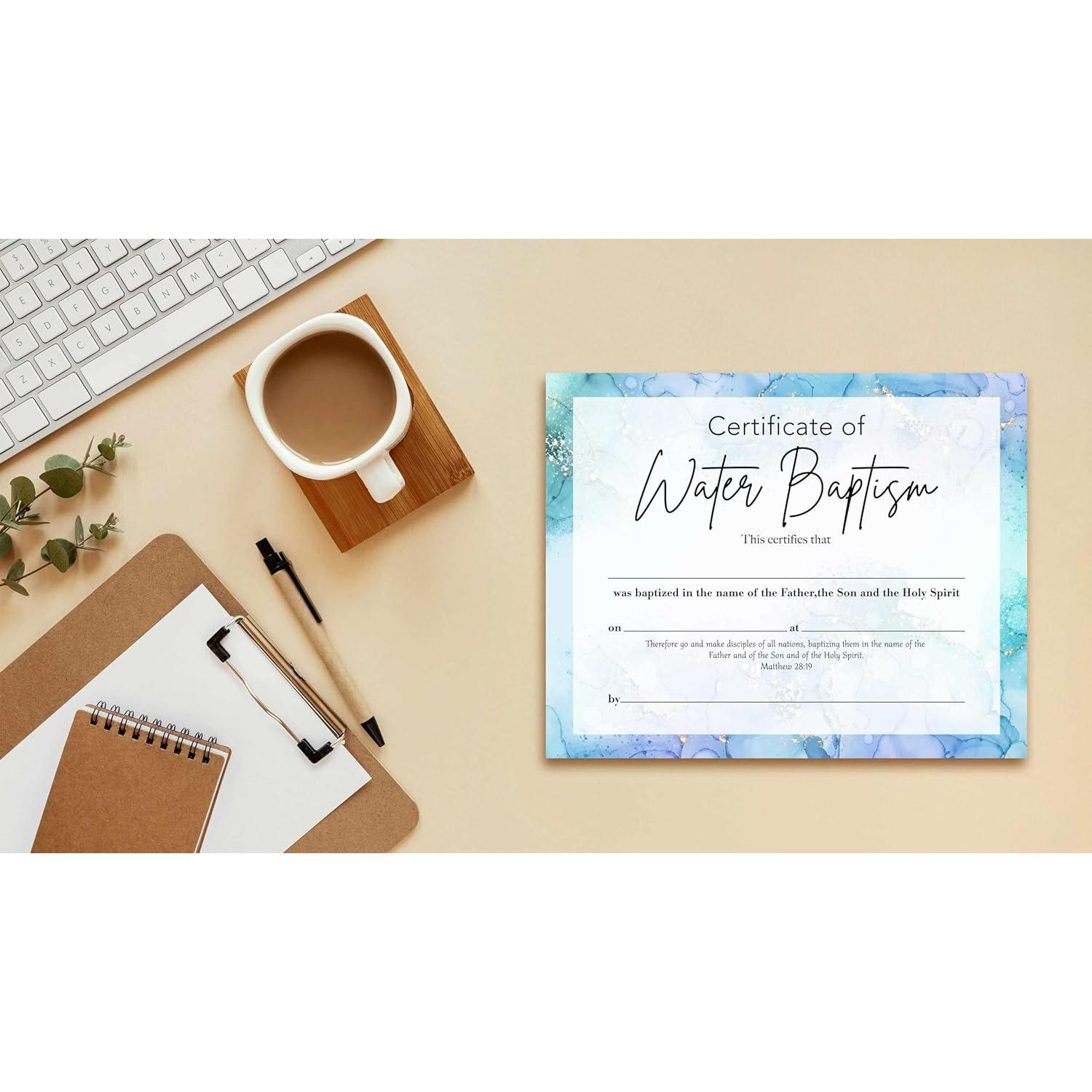 Paquete de 25 Certificados de Bautismo y Primer Corte de Cabello - Eyouyeqi