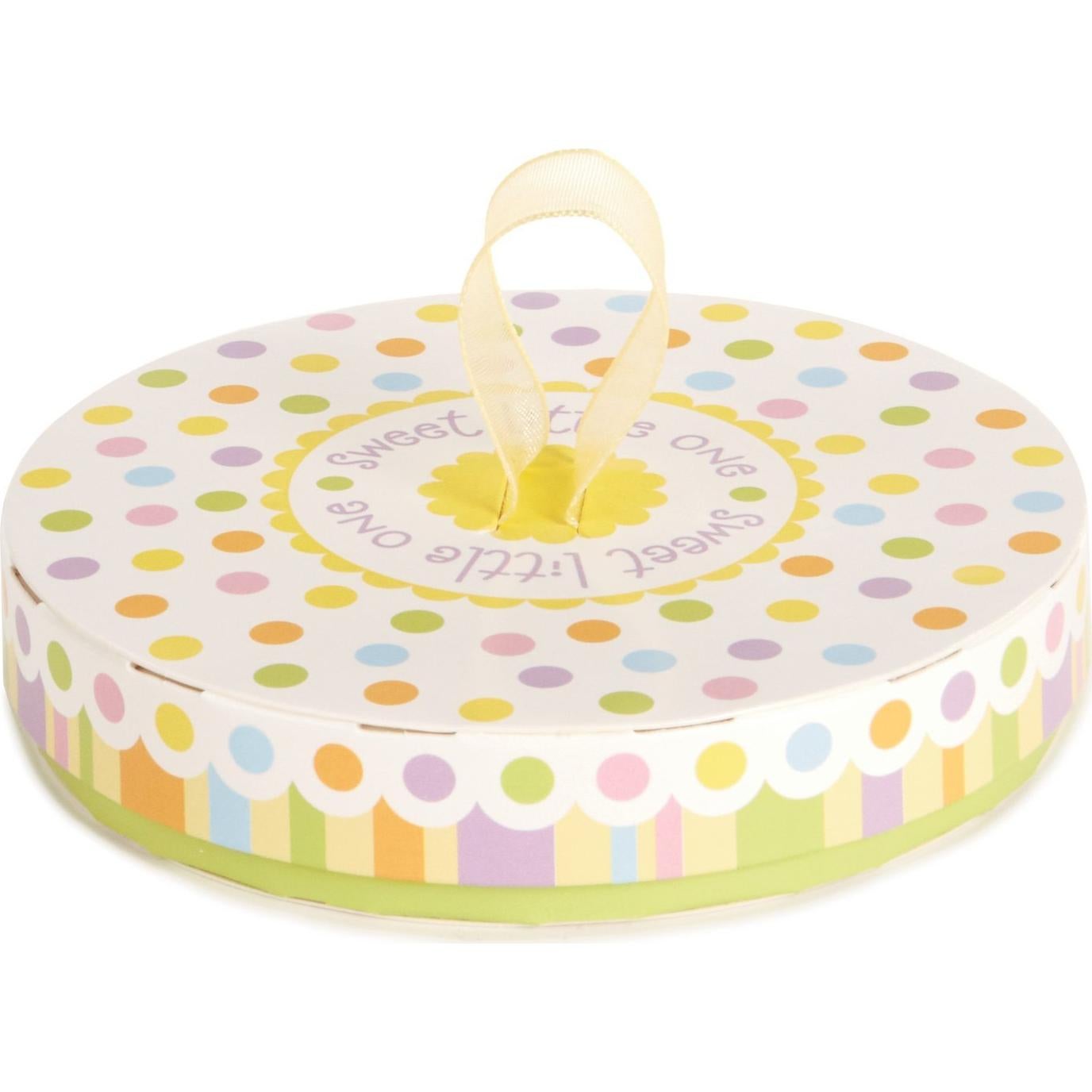 Caja de Regalo Circular Hallmark para Bebé con Móvil Miniatura