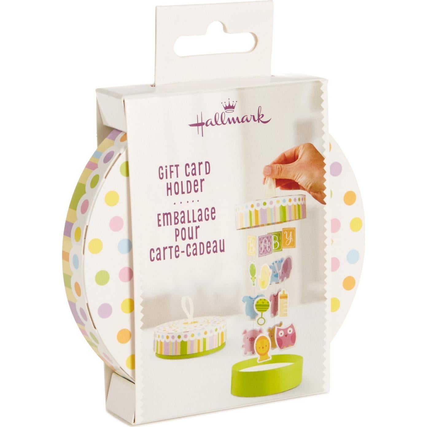 Caja de Regalo Circular Hallmark para Bebé con Móvil Miniatura