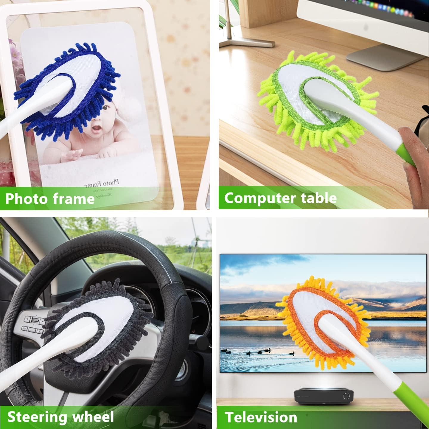 Duster de Microfibra HDongany 33 cm con 4 Cabezas Lavables