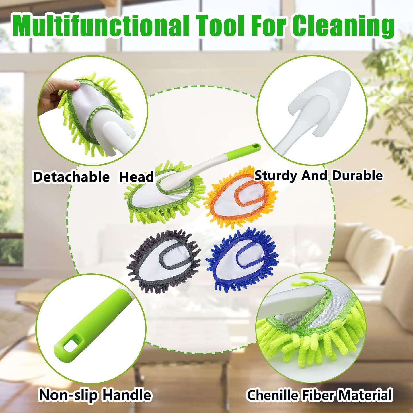 Duster de Microfibra HDongany 33 cm con 4 Cabezas Lavables