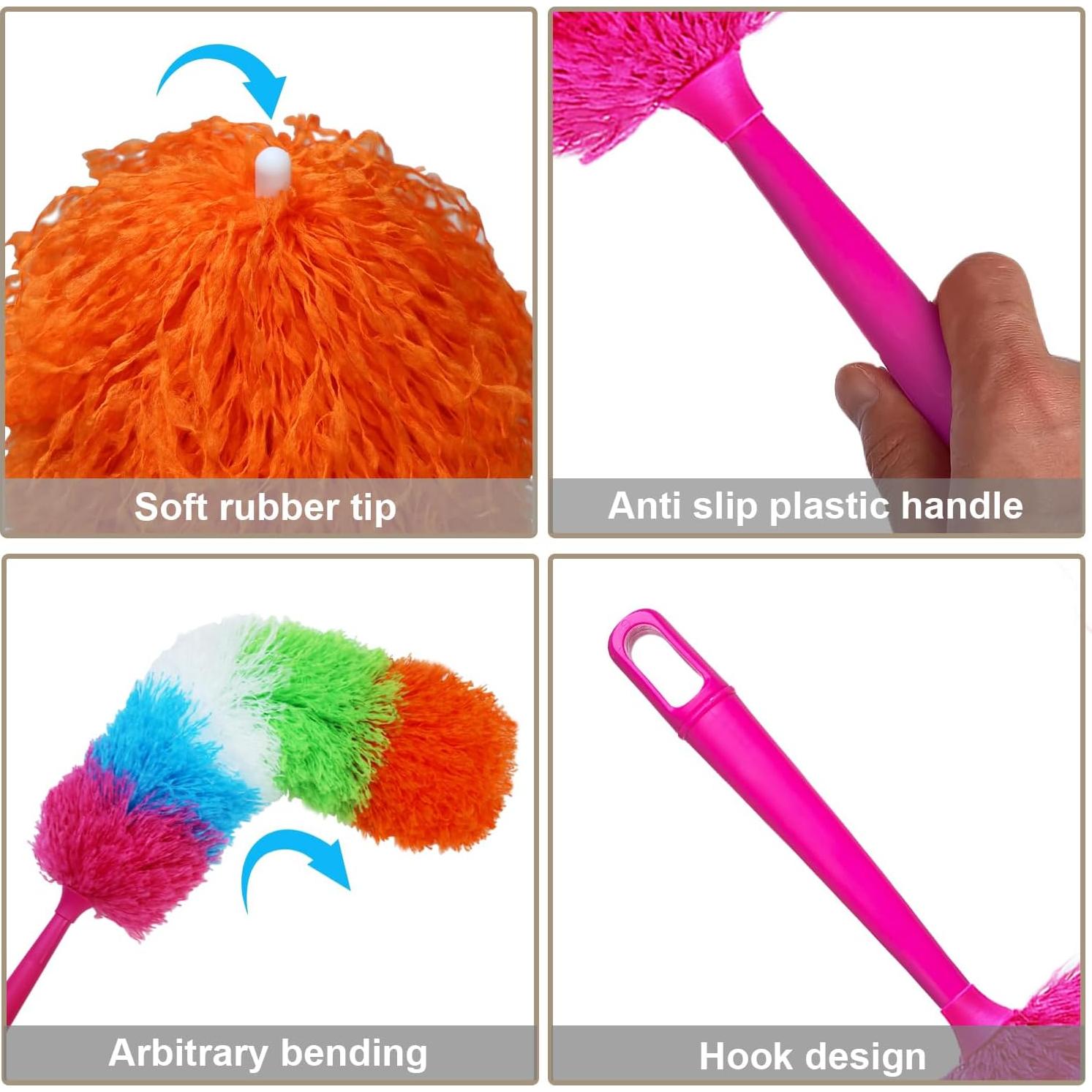 Duster de Mano HTOOLPRO Microfibra 50 cm Flexible y Lavable