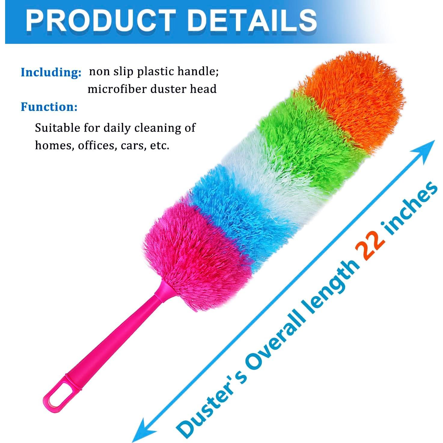 Duster de Mano HTOOLPRO Microfibra 50 cm Flexible y Lavable