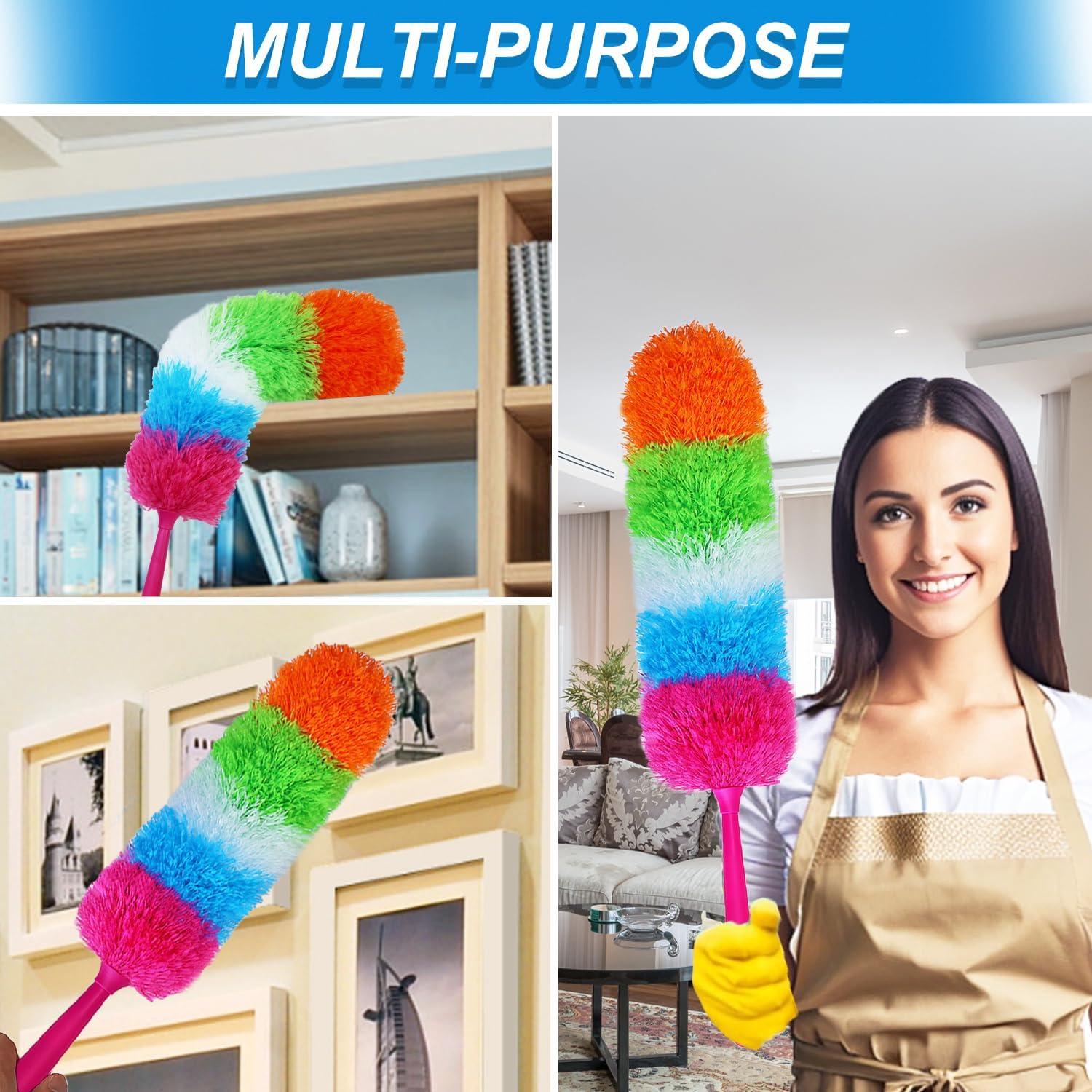 Duster de Mano HTOOLPRO Microfibra 50 cm Flexible y Lavable