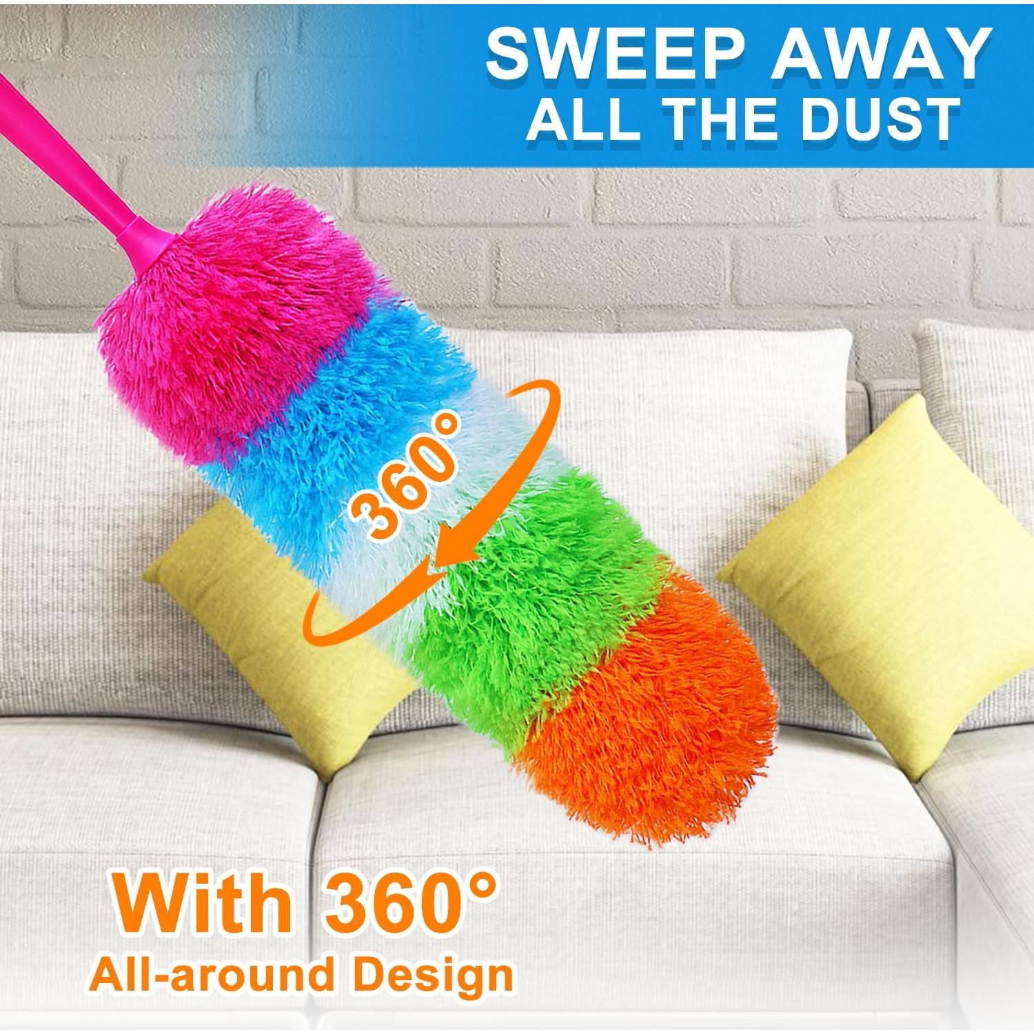 Duster de Mano HTOOLPRO Microfibra 50 cm Flexible y Lavable