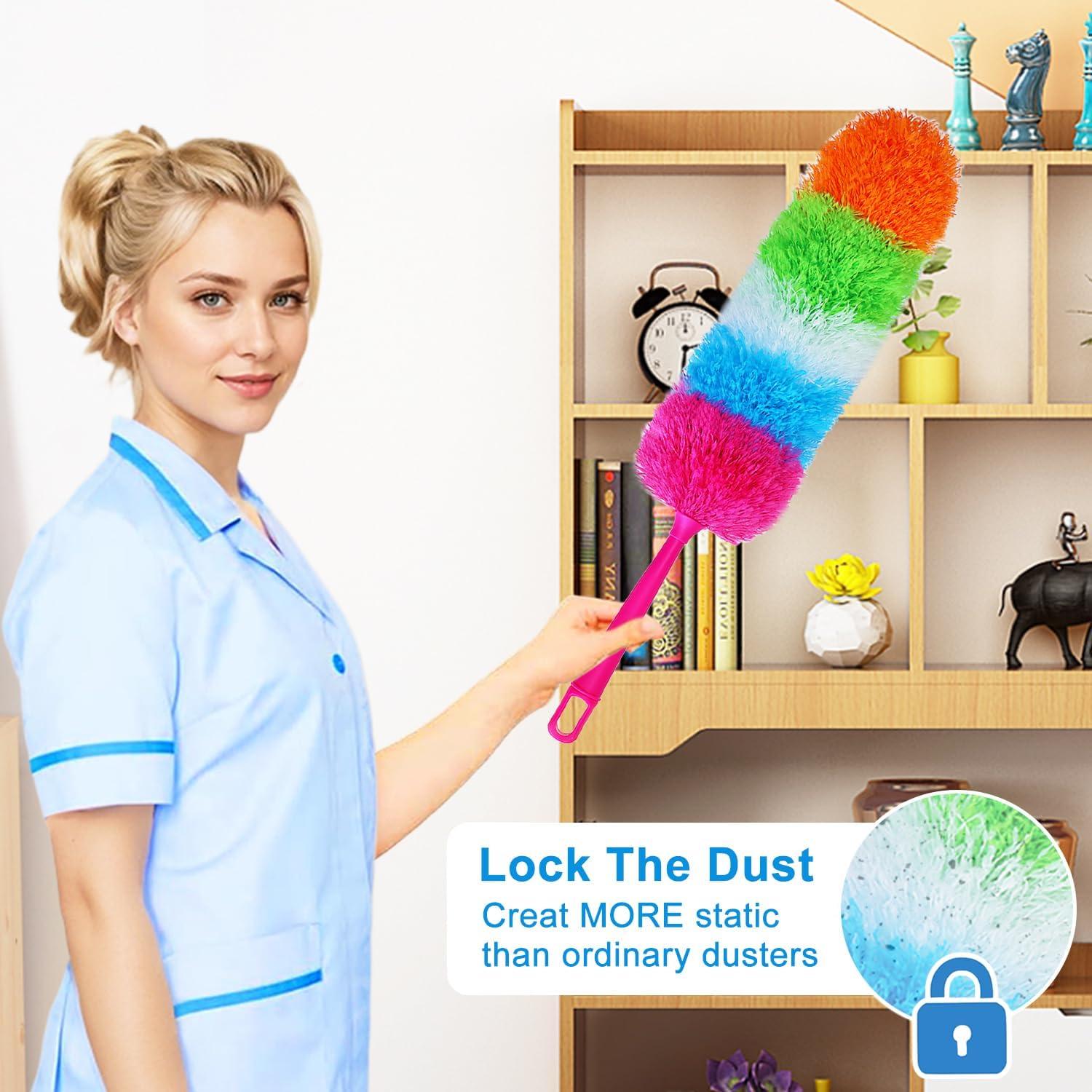 Duster de Mano HTOOLPRO Microfibra 50 cm Flexible y Lavable