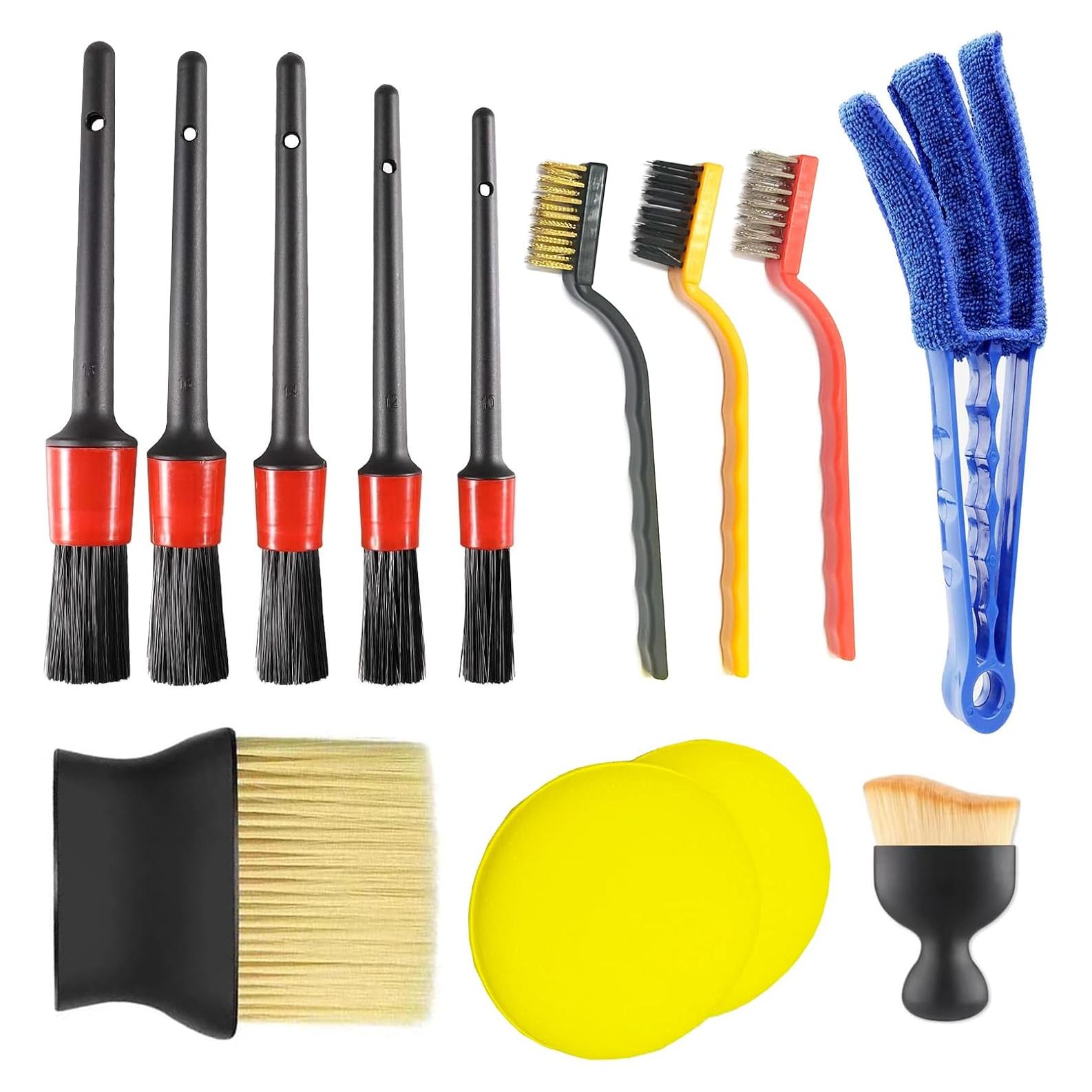 Juego de Cepillos de Limpieza para Automóvil 13 Piezas Florailune