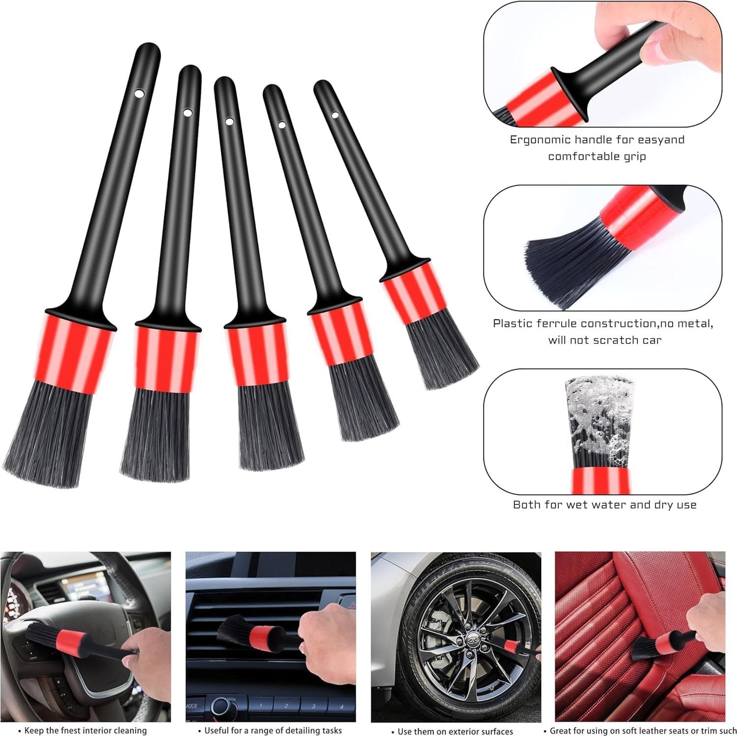 Juego de Cepillos de Limpieza para Automóvil 13 Piezas Florailune