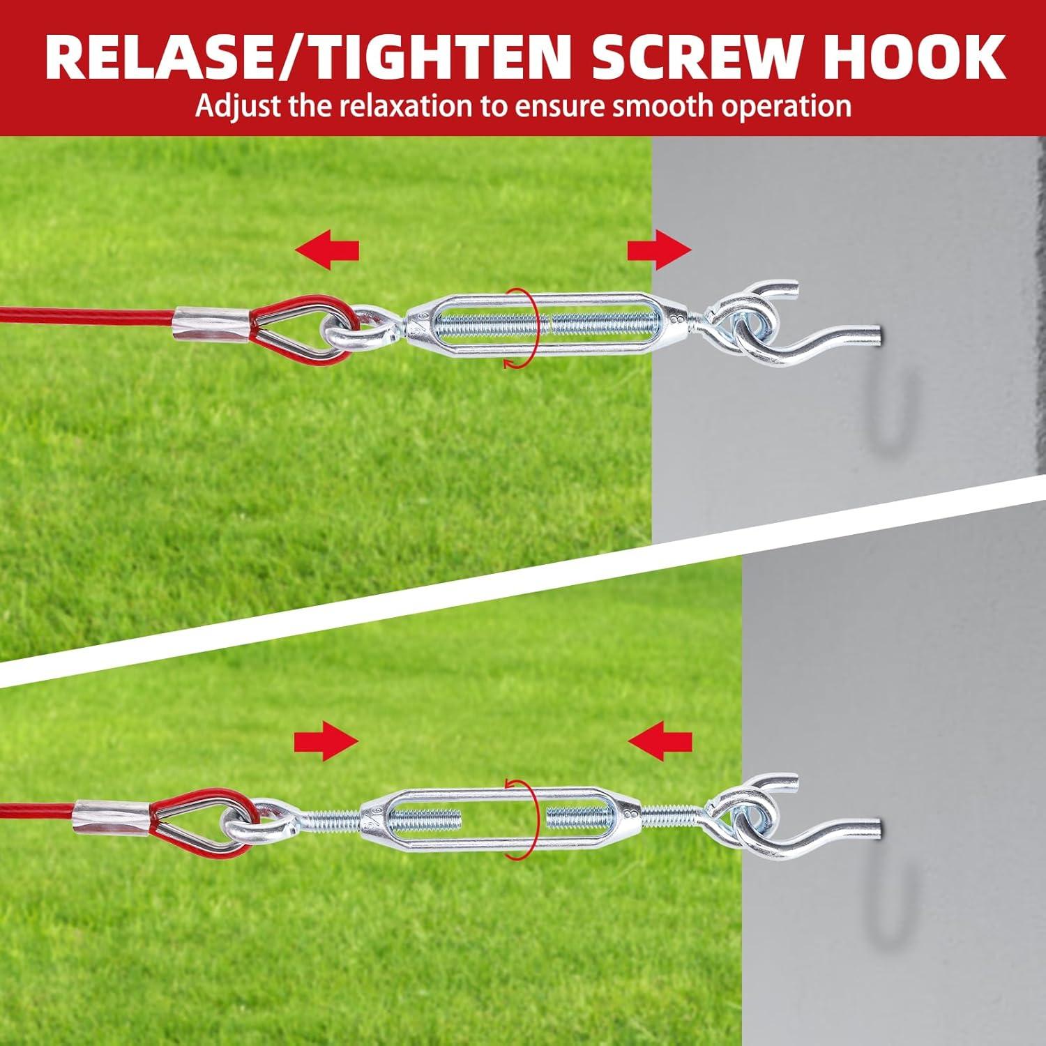 Cable de Atado para Perros PUPTECK 75 pies Rojo Resistente