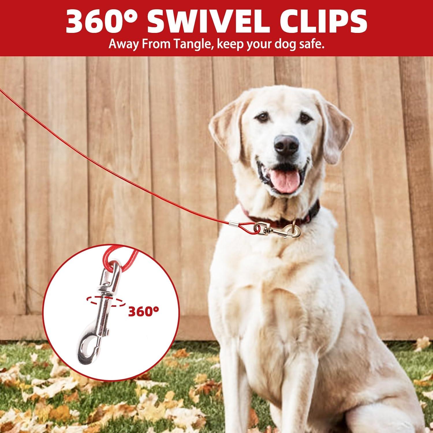 Cable de Atado para Perros PUPTECK 75 pies Rojo Resistente