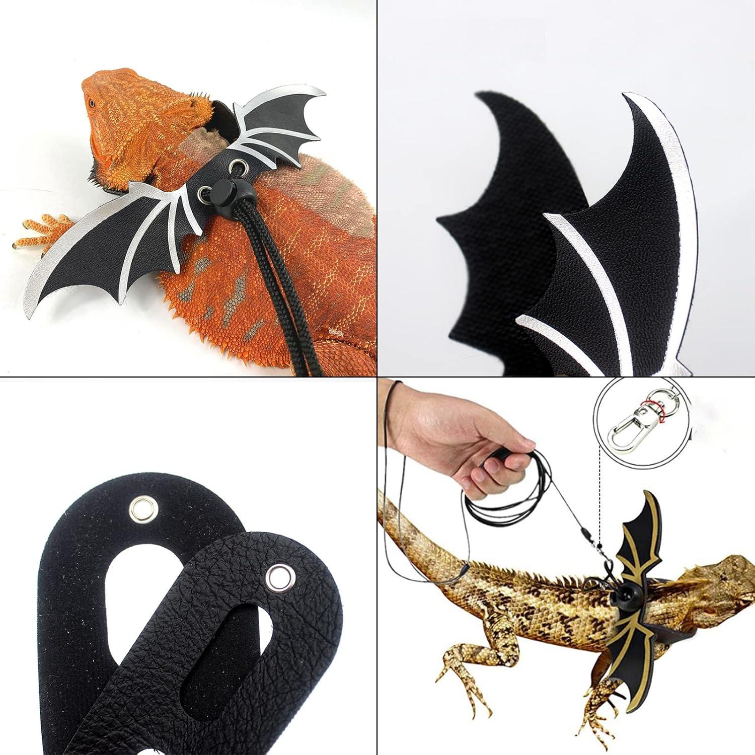 Arnés de Cuero para Dragón Barbudo Auto-plaza con Alas Ajustables