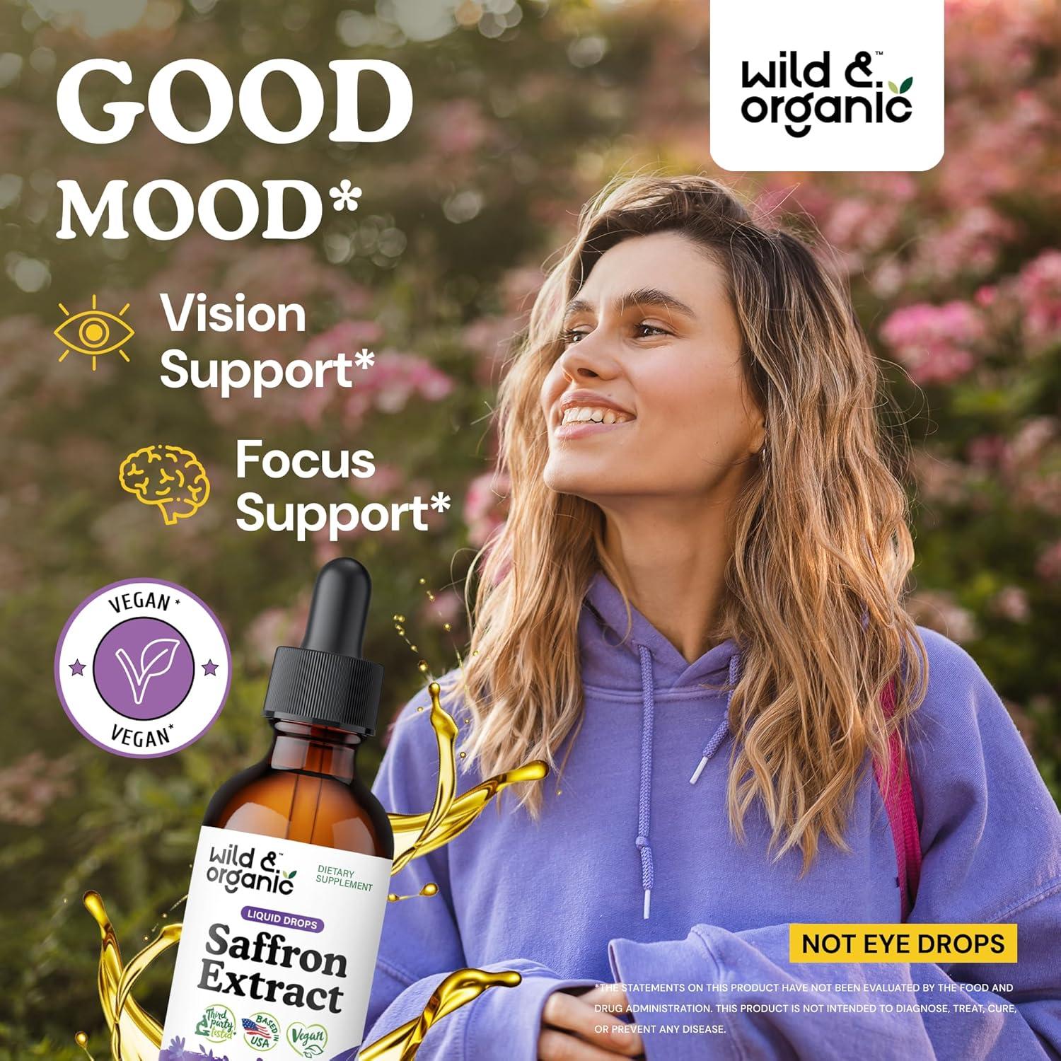 Gotas de Azafrán Silvestre y Orgánico 59.15 ml - Suplemento Vegano