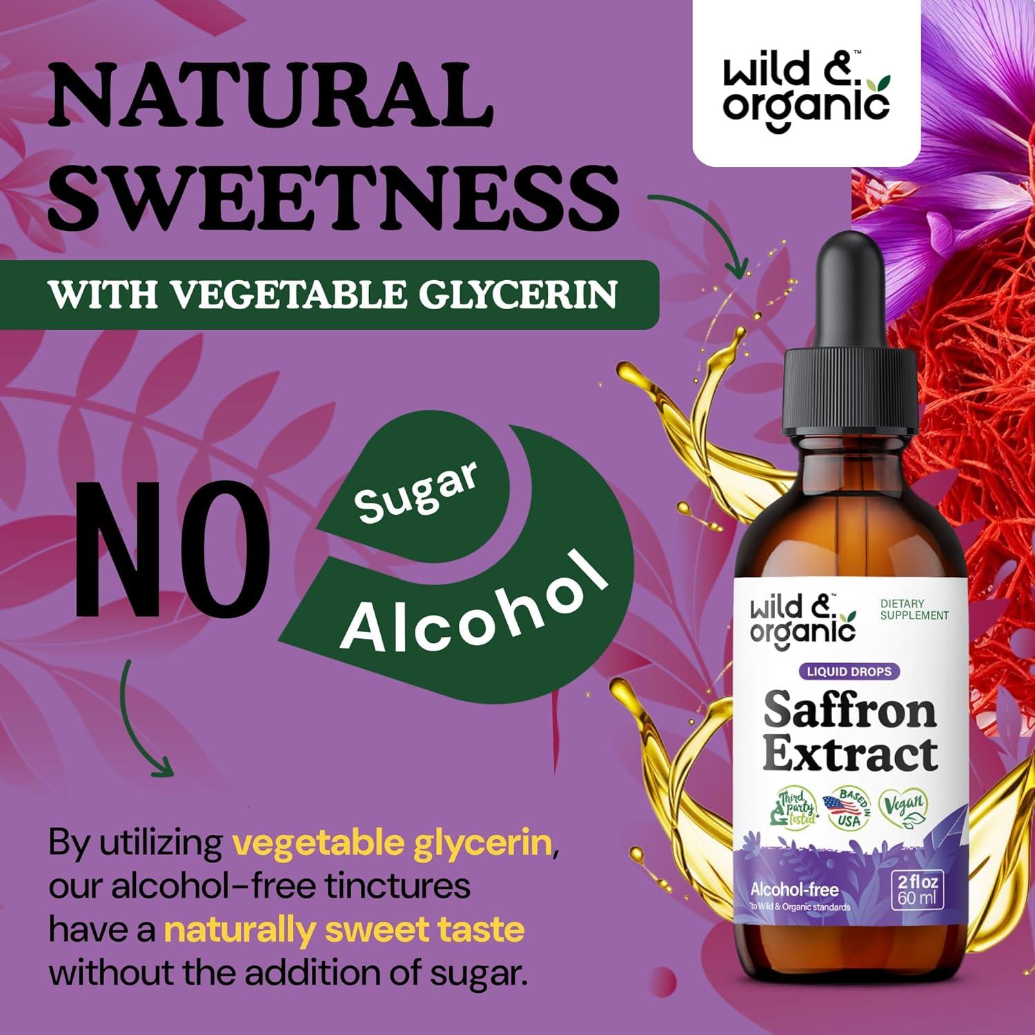 Gotas de Azafrán Silvestre y Orgánico 59.15 ml - Suplemento Vegano