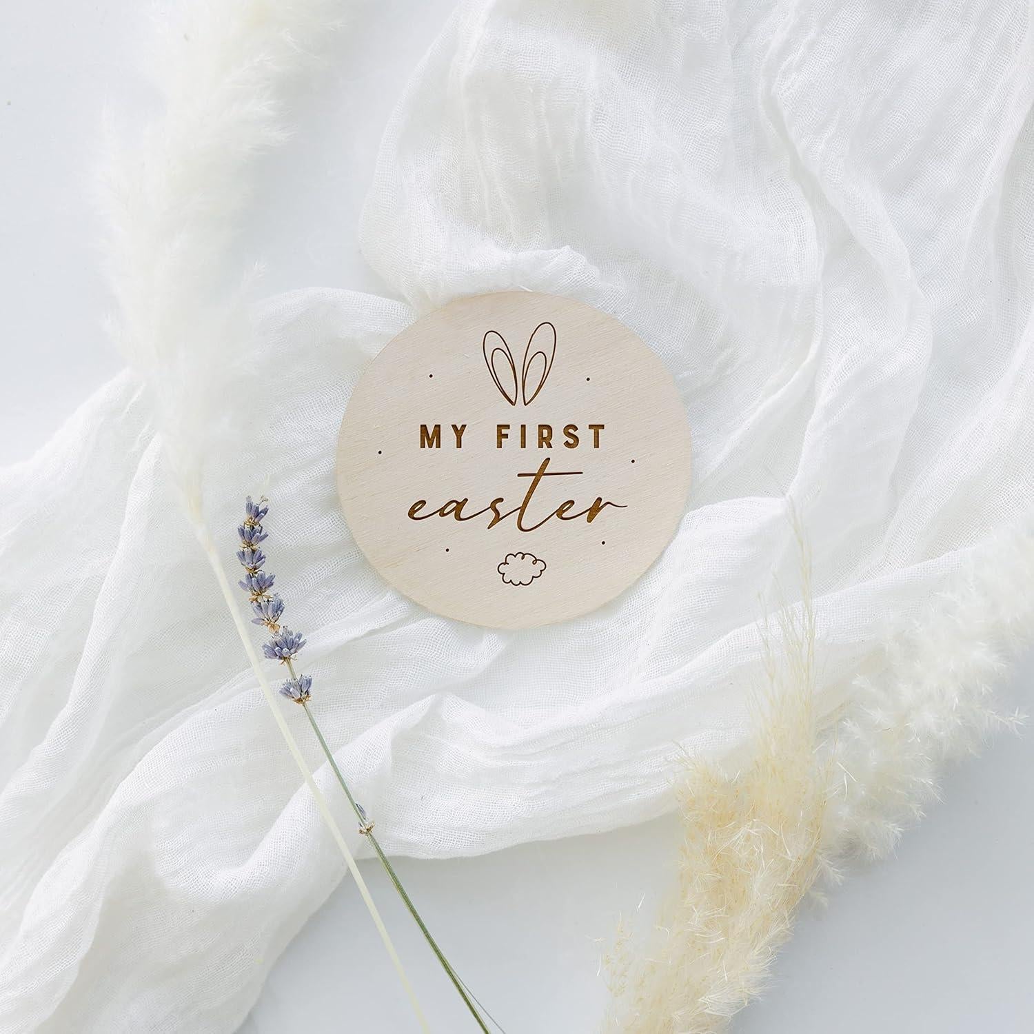 Tarjetas de Hito de Madera La Compañía de Algodón y Lona - Mi Primer Pascua