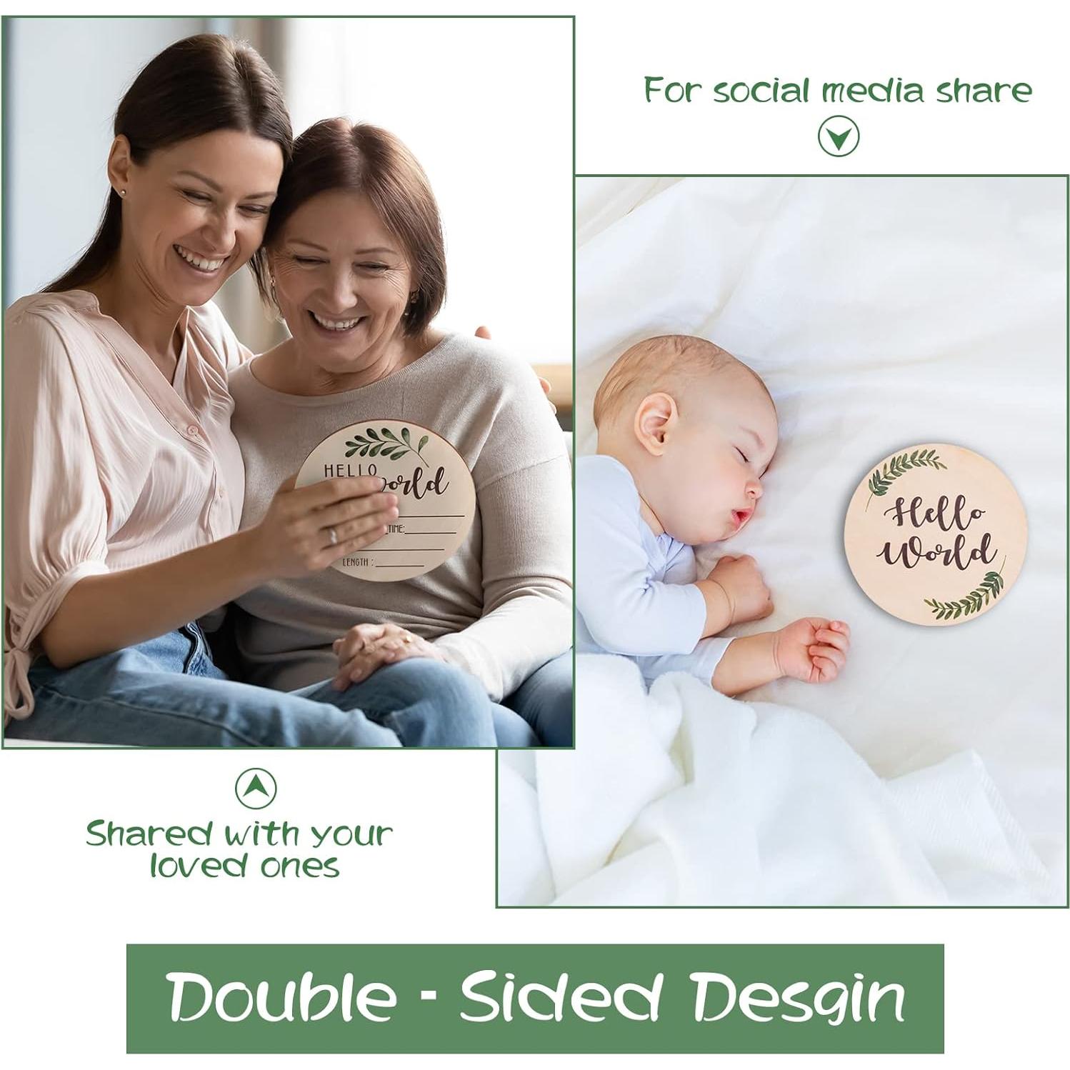 Cartel de Anuncio de Nacimiento Giftacity - Doble Cara 15cm