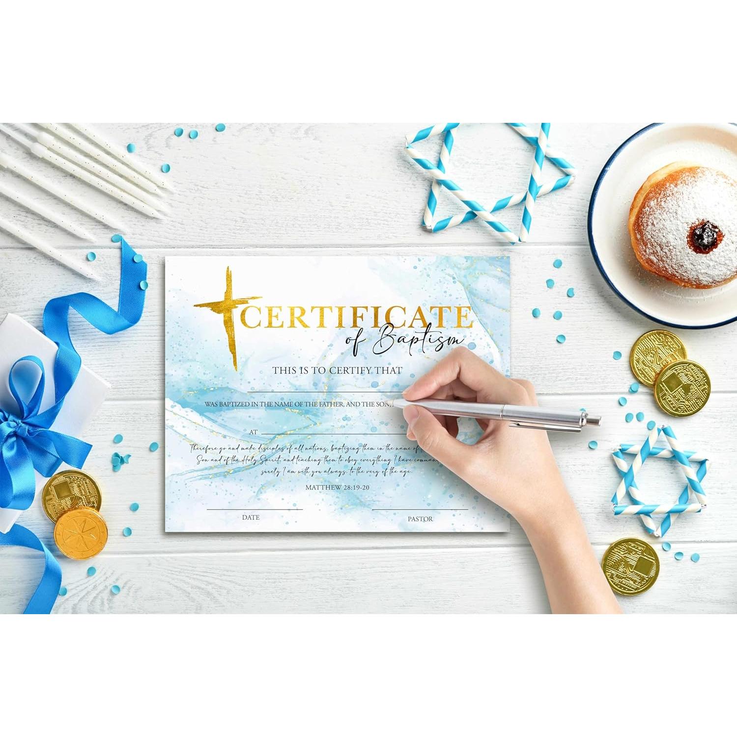 Certificados de Bautismo Disfuco - 25 Unidades 20.32x25.4cm