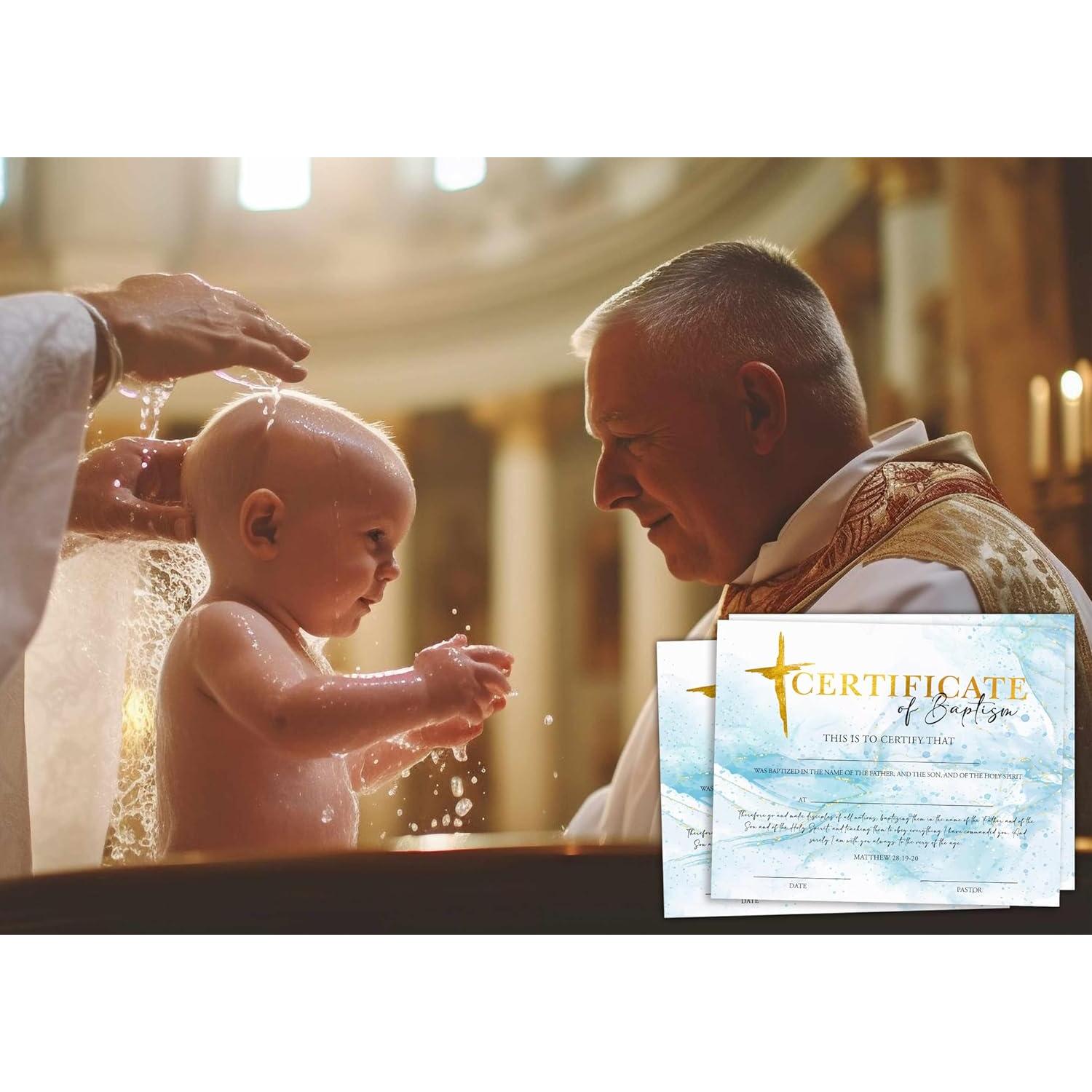 Certificados de Bautismo Disfuco - 25 Unidades 20.32x25.4cm