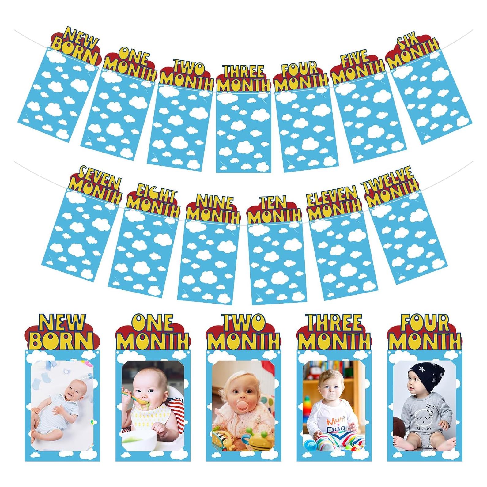 Banner de Fotos de Cumpleaños Oudain para Bebé 1 Año