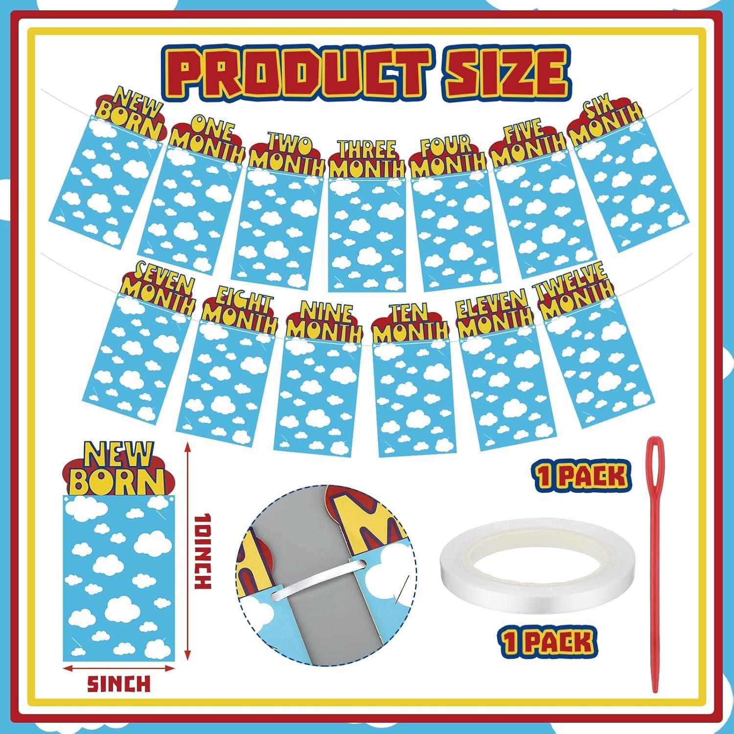 Banner de Fotos de Cumpleaños Oudain para Bebé 1 Año