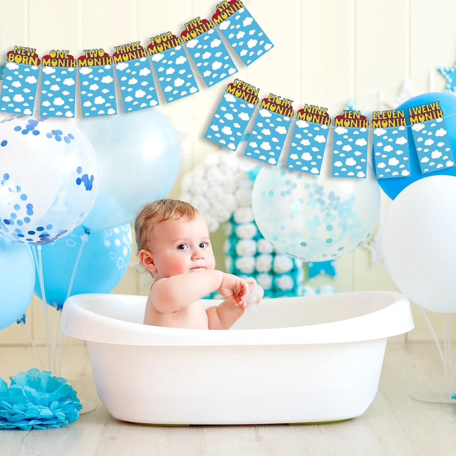 Banner de Fotos de Cumpleaños Oudain para Bebé 1 Año