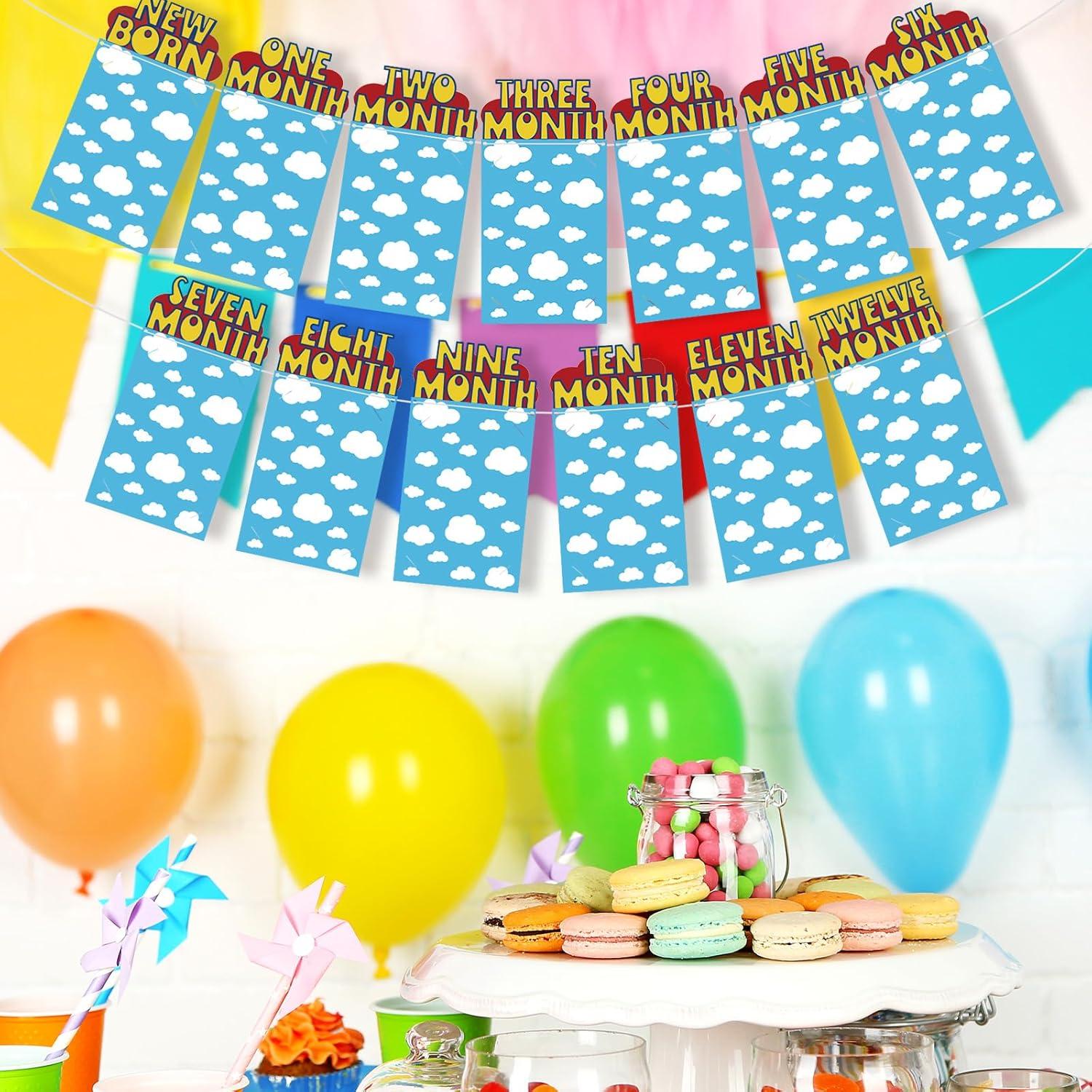 Banner de Fotos de Cumpleaños Oudain para Bebé 1 Año