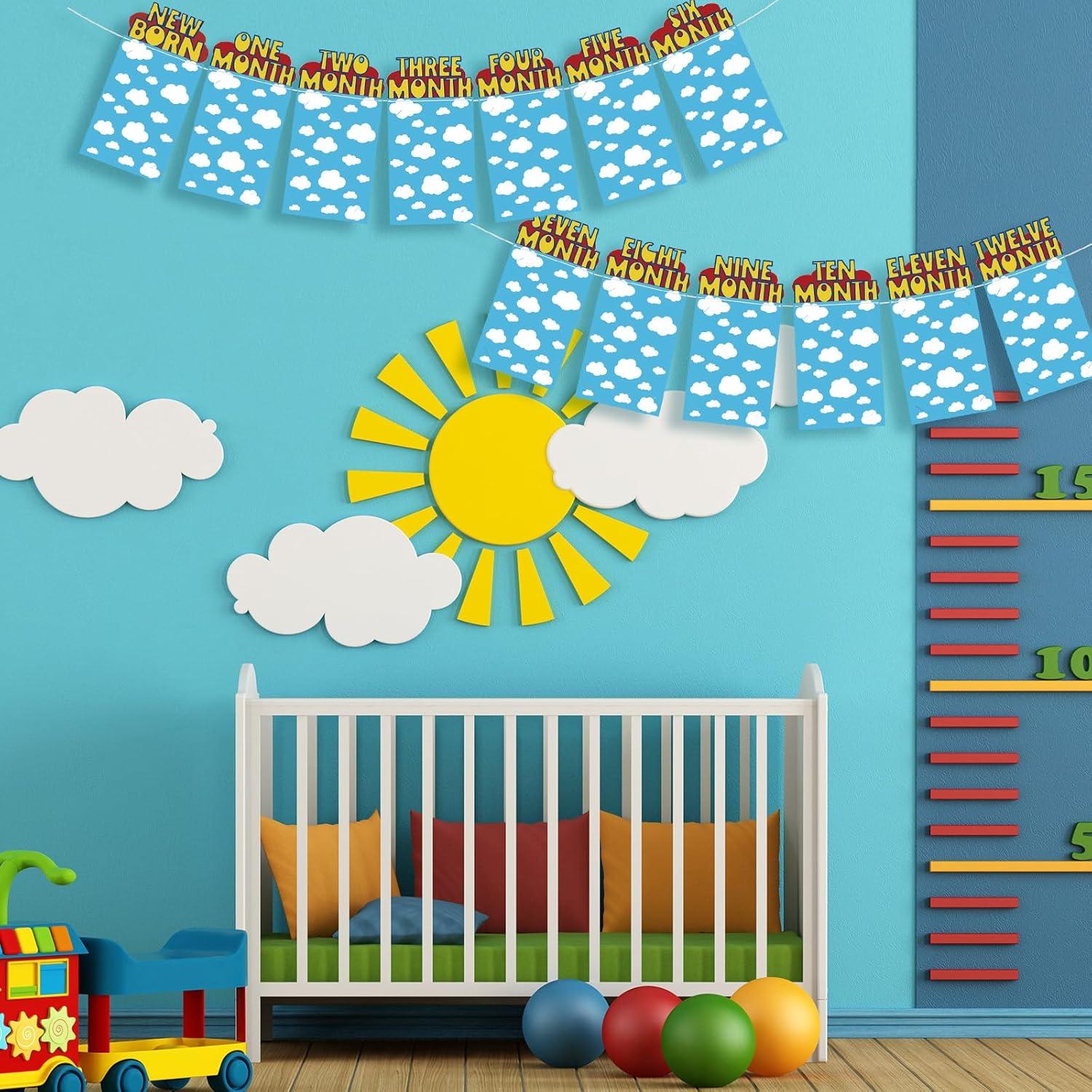 Banner de Fotos de Cumpleaños Oudain para Bebé 1 Año