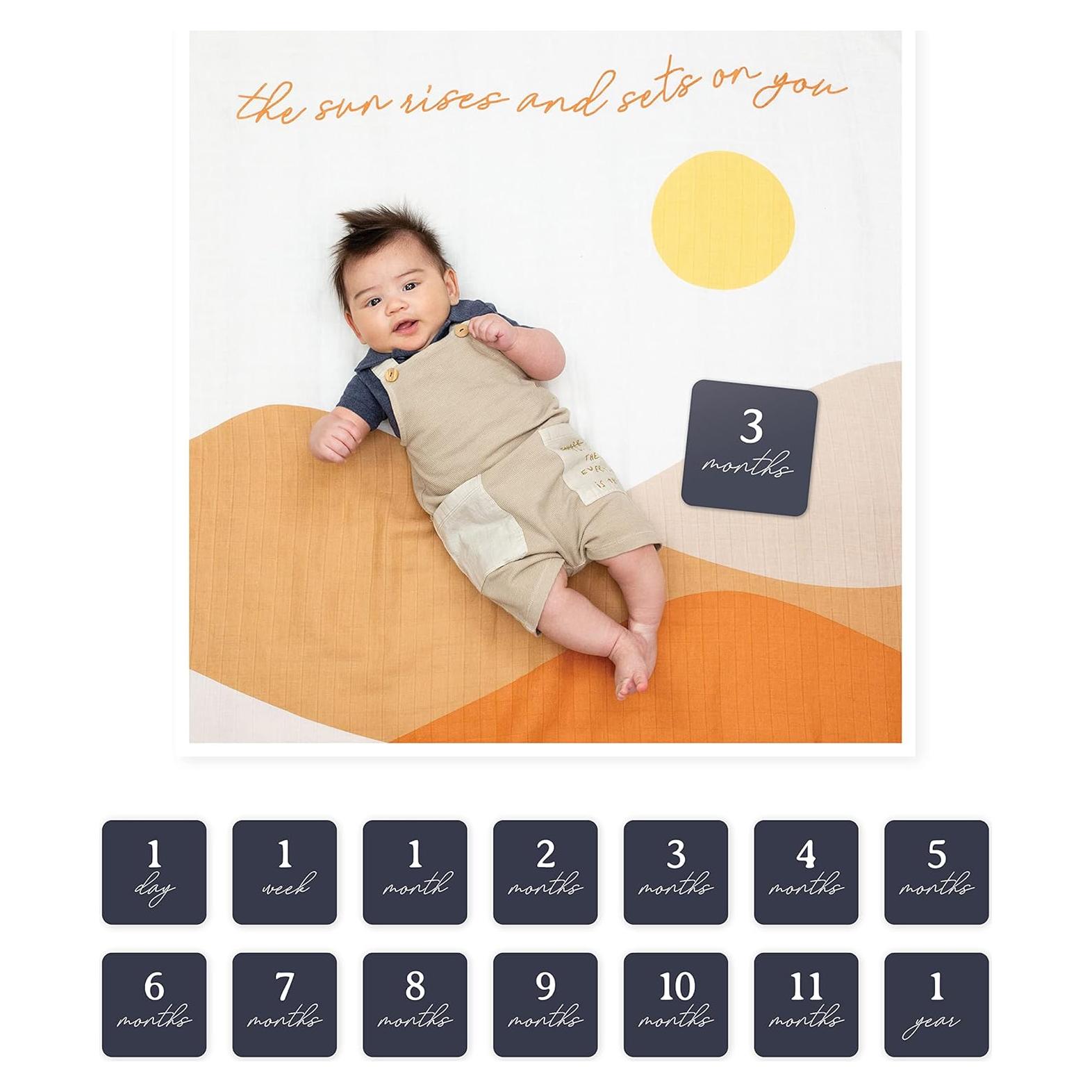 Manta de Muselina Lulujo 101.6cm Hitos del Primer Año Bebé