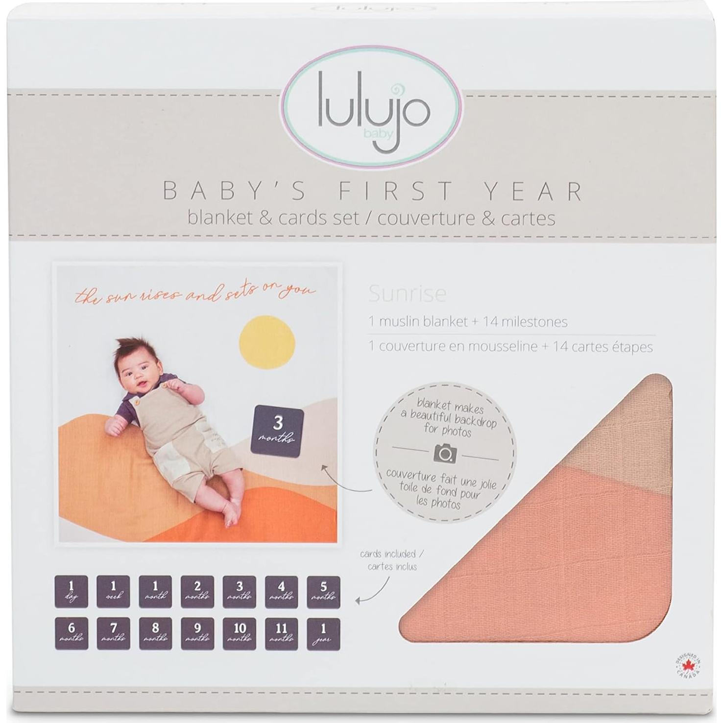 Manta de Muselina Lulujo 101.6cm Hitos del Primer Año Bebé